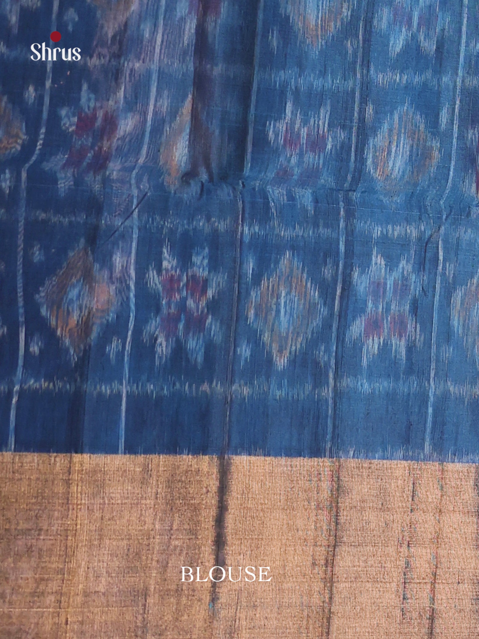 Brown & Blue - Pochampally sico Saree