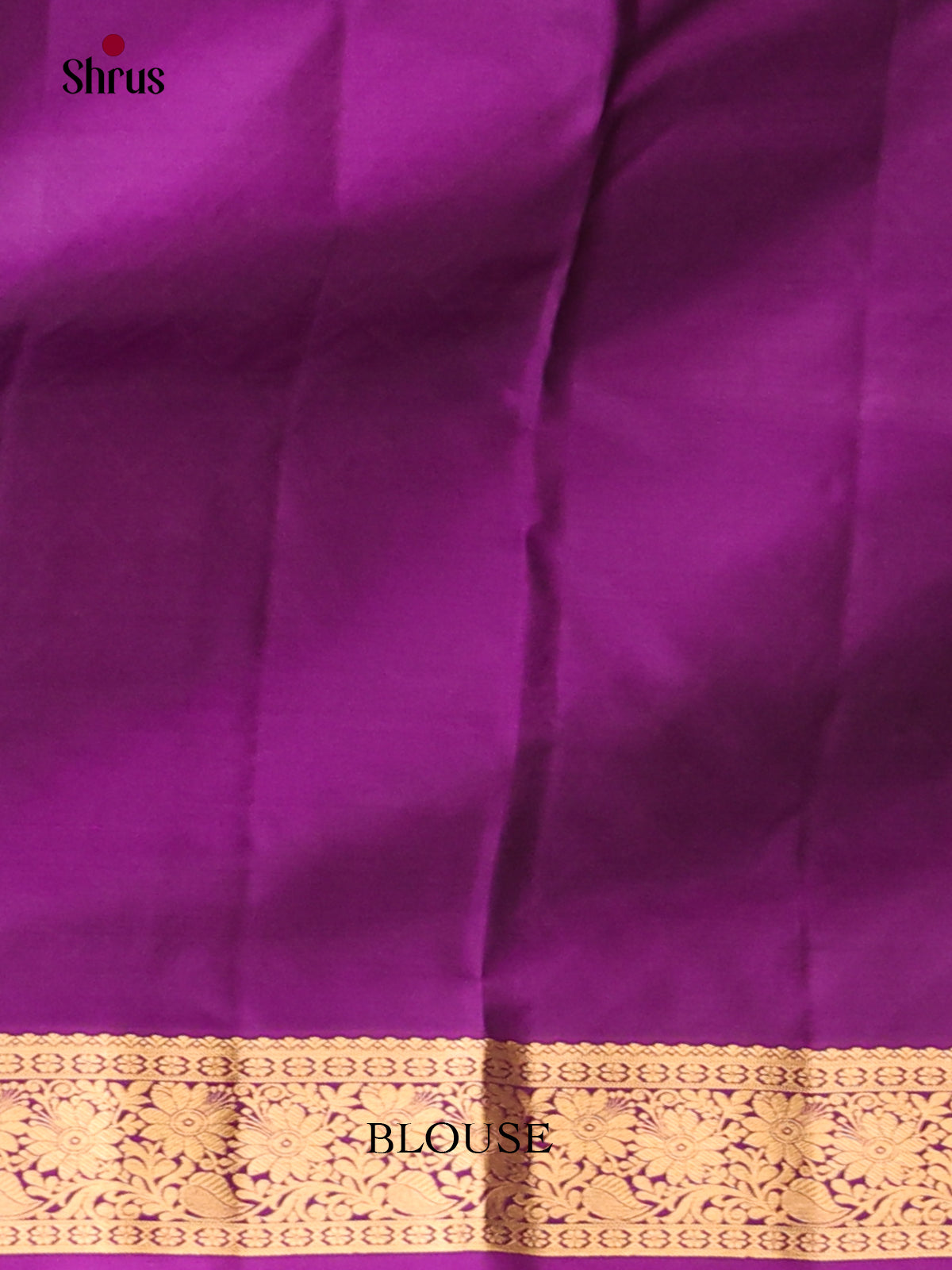 Violet Single Tone Kanchipuram Butta design Saree with small floral vines zari border