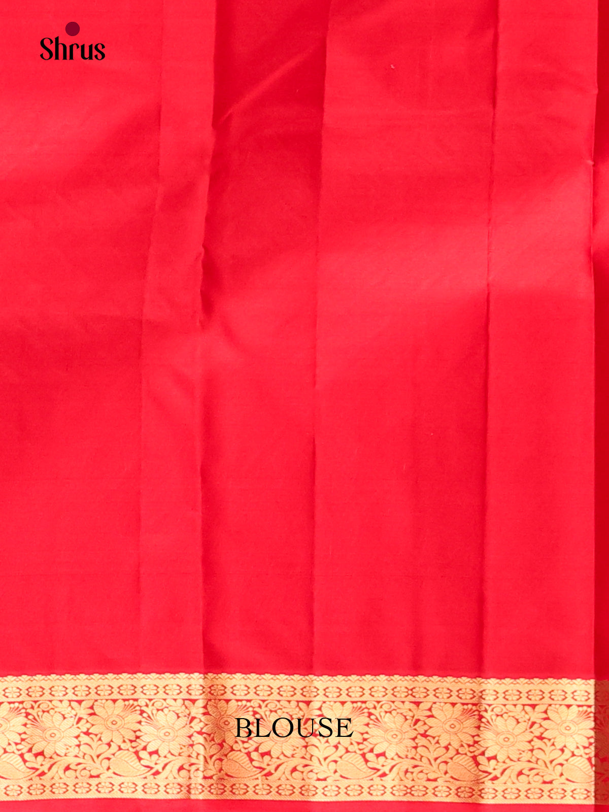 Red Single Tone Kanchipuram Butta design Saree with criss cross brocade pallu