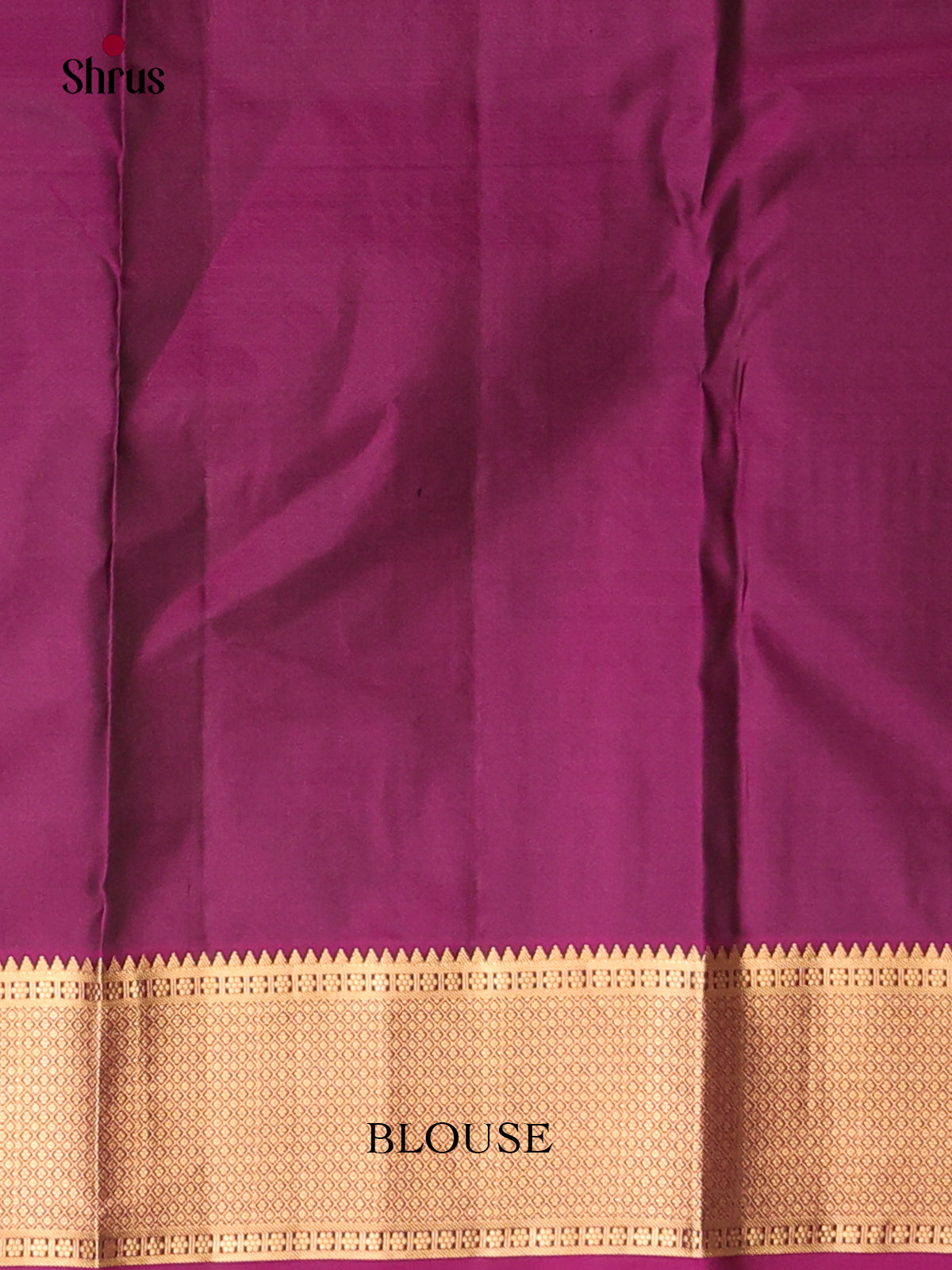 Purple Kanchipuram Butta design Saree with rich traditional zari border - Shop on Shrus.com