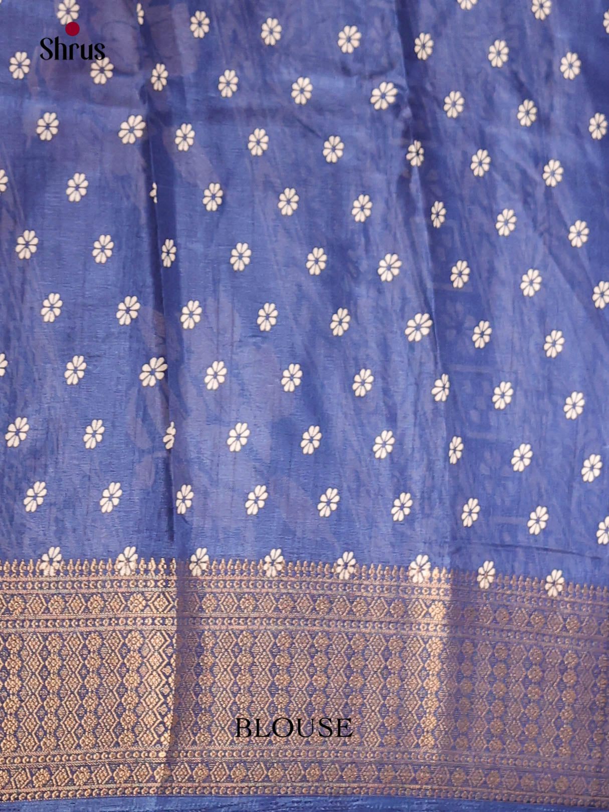 Blue - Semi Crepe Saree