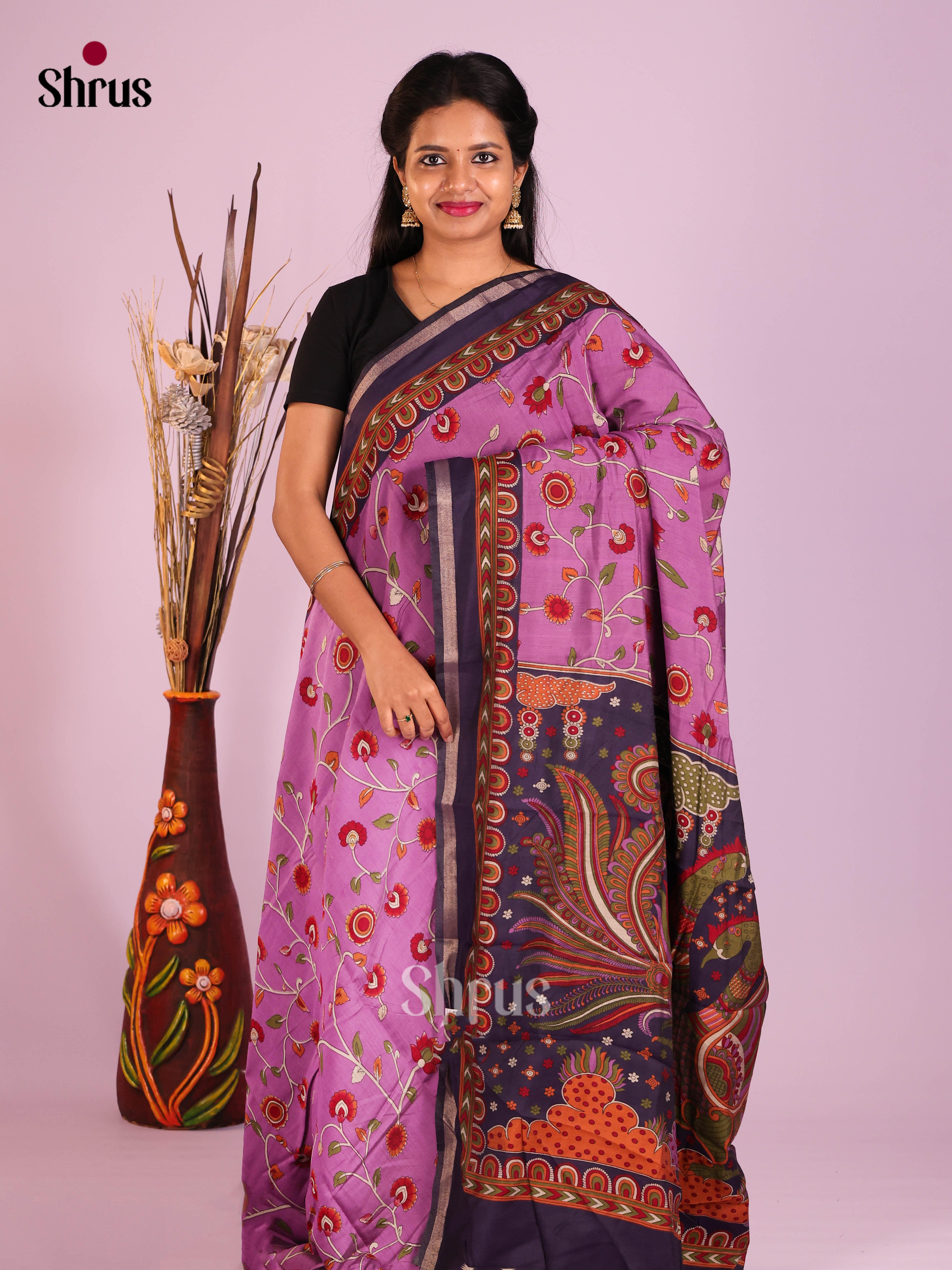 Purple & Violet- Art Modal Saree