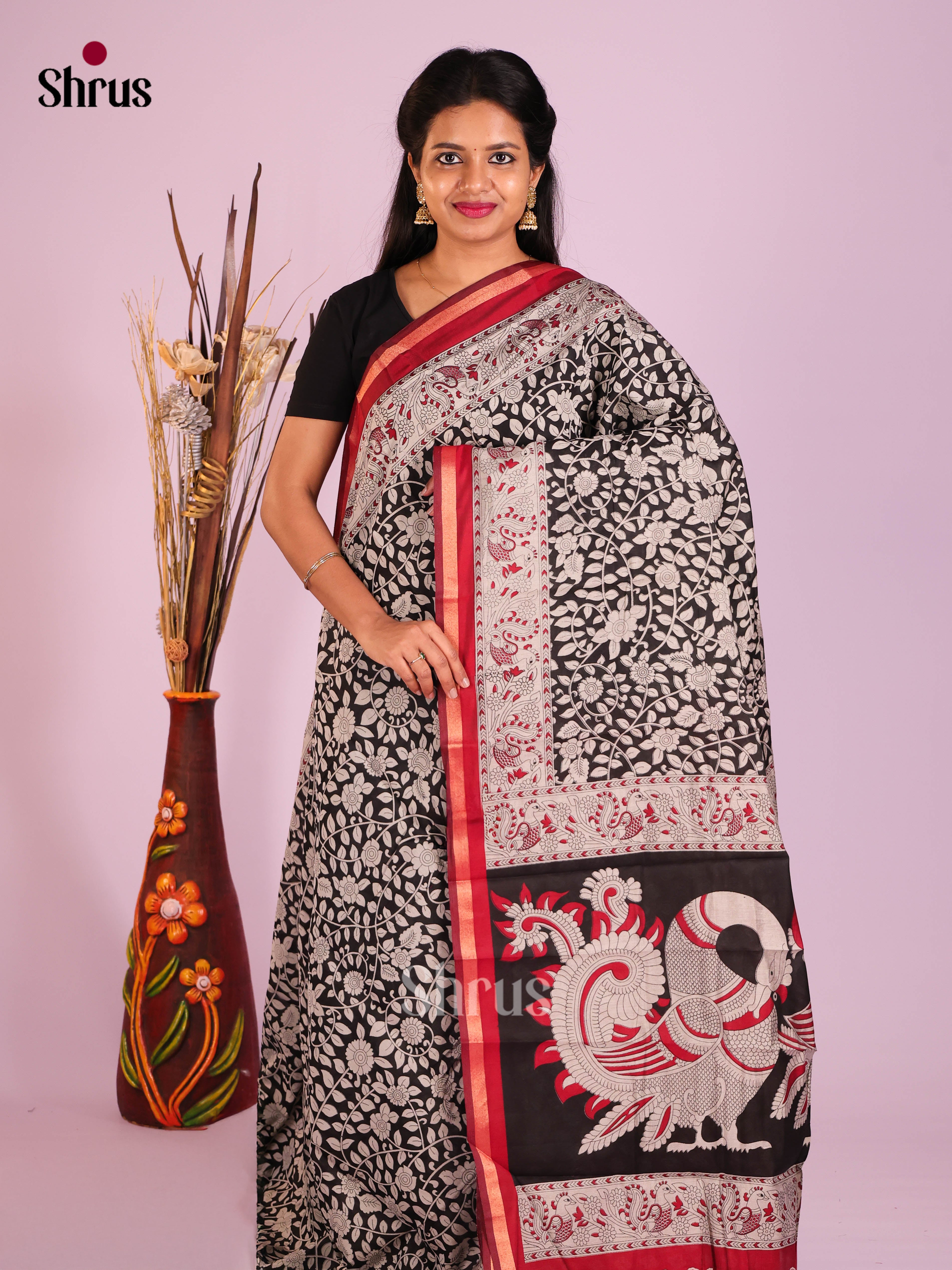 Black & Red - Art Modal Saree