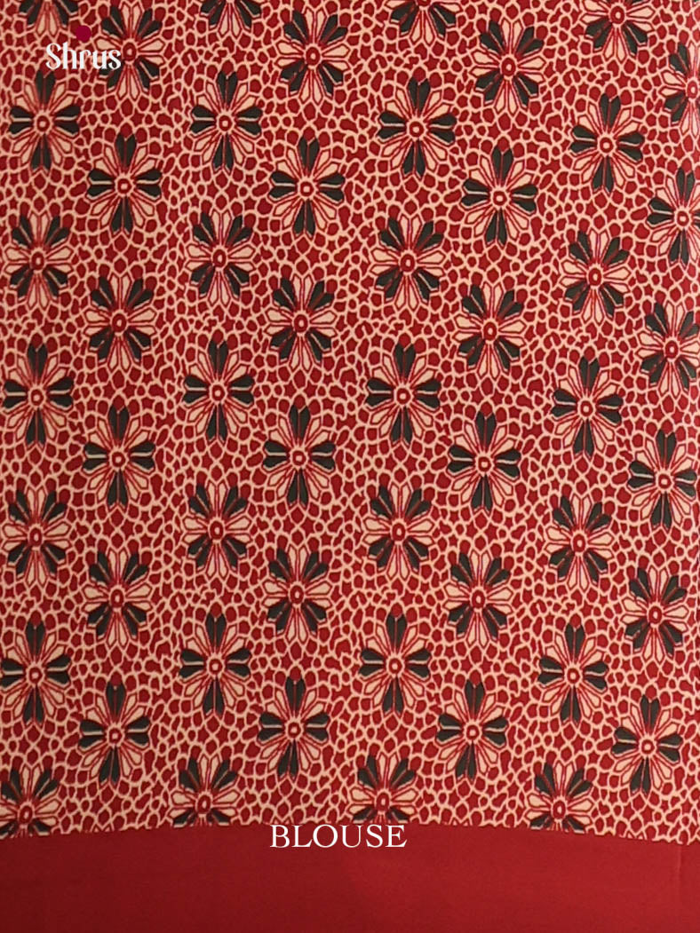 Green & Red - Semi Modal Saree