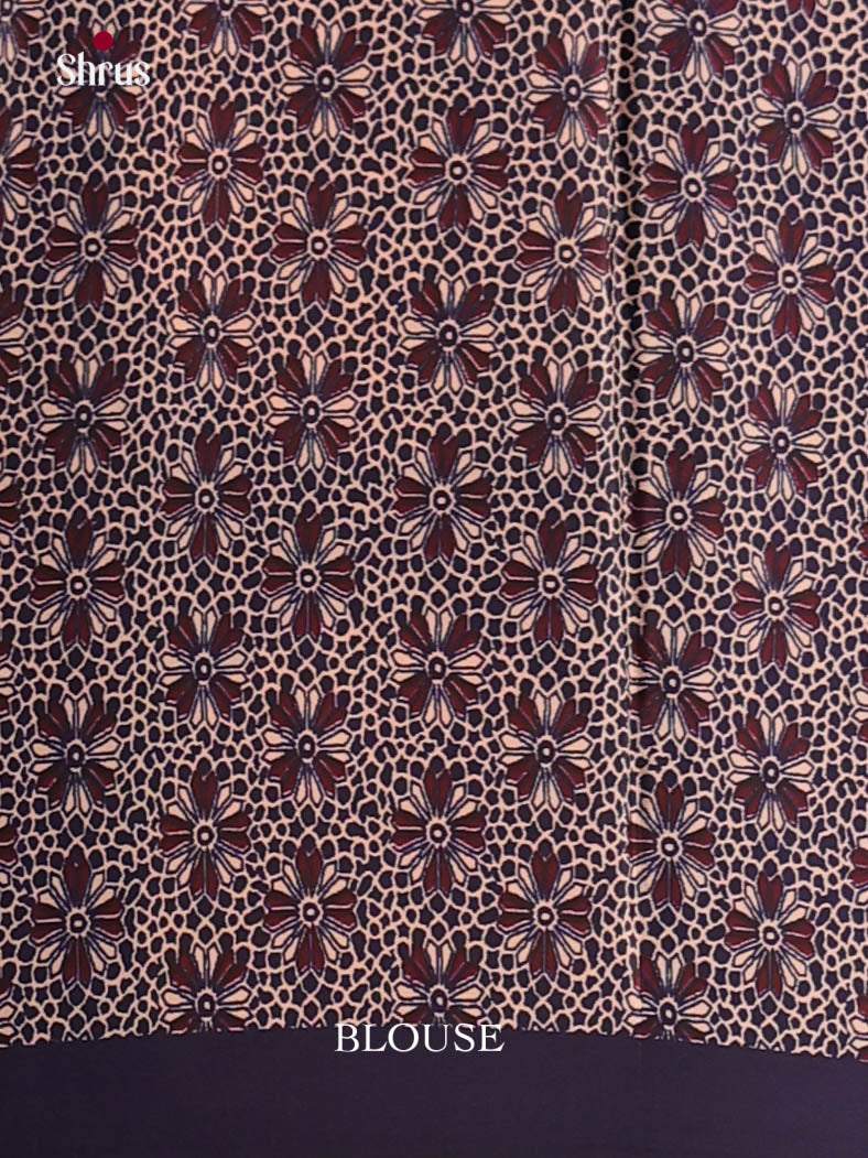 Maroon & Blue - Semi Modal Saree