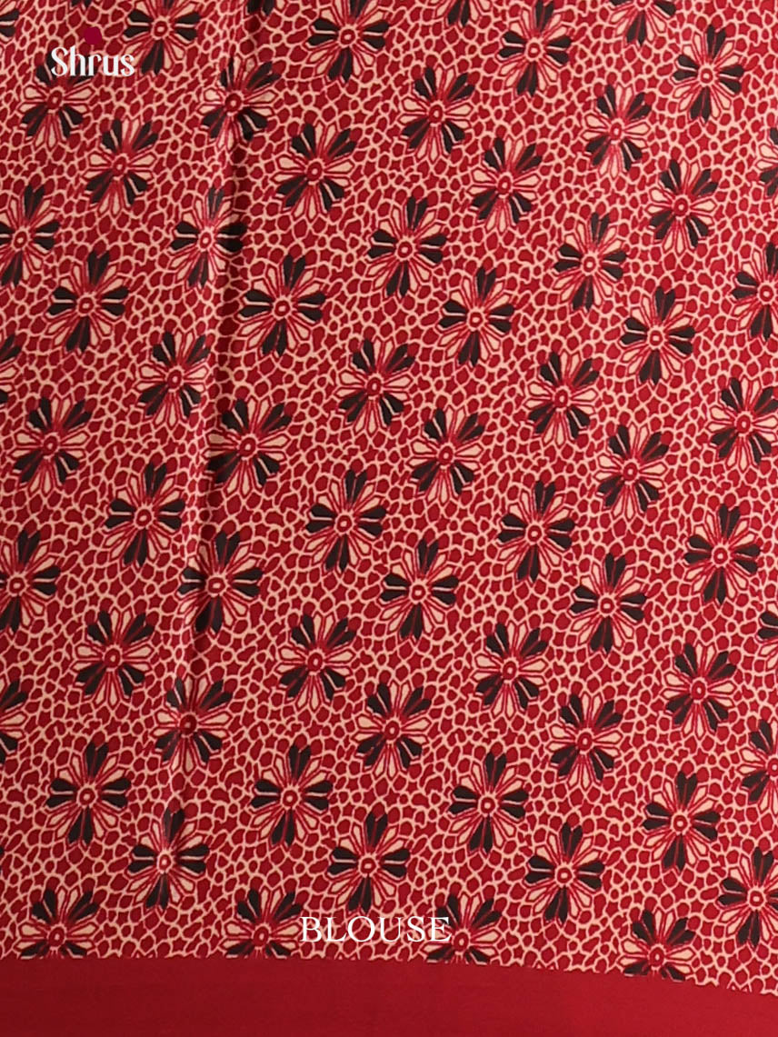 Black & Red - Semi Modal Saree