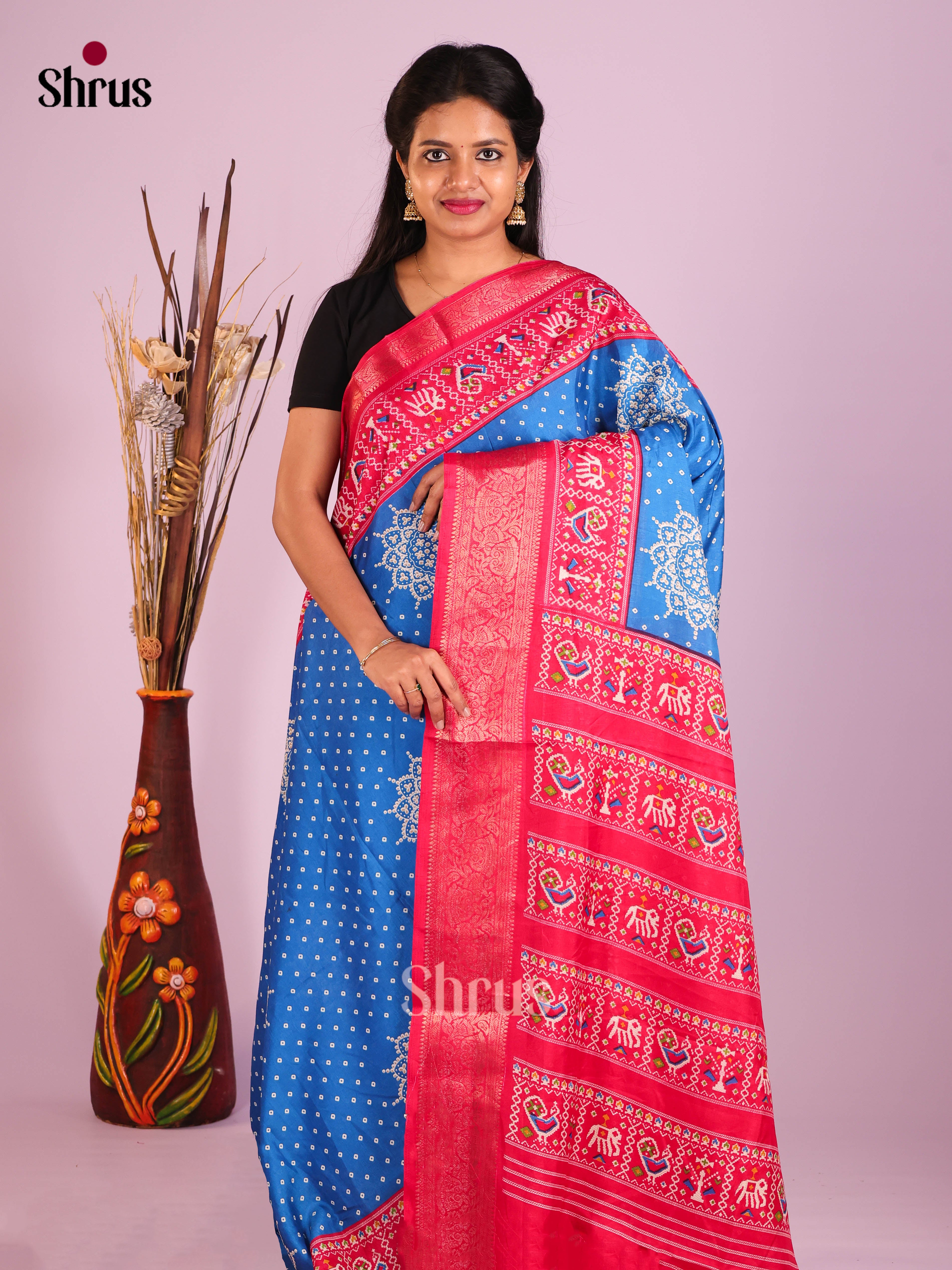 DIS12164 - Bandhini Saree - Shop on Shrus.com