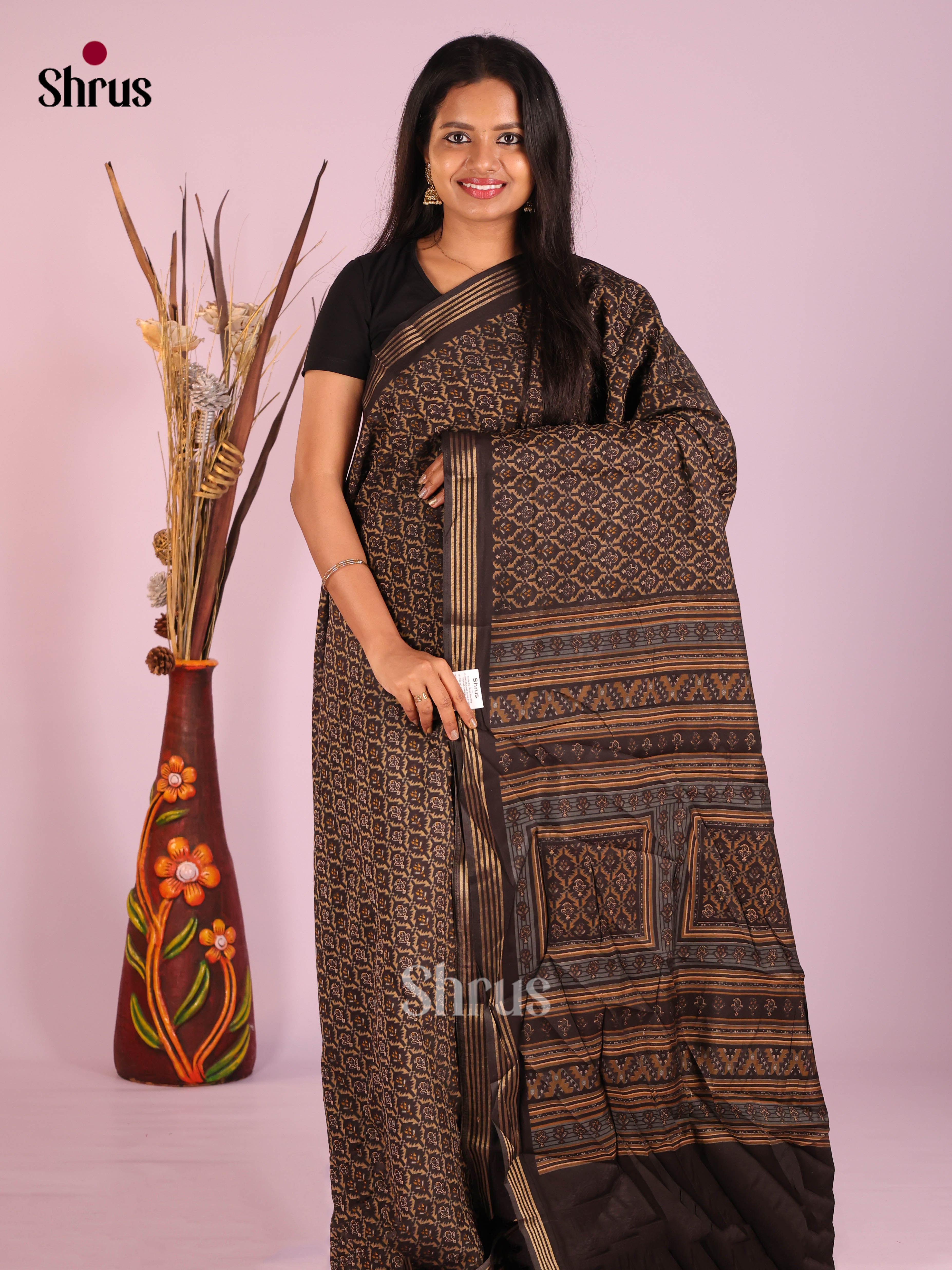 Black - Art Modal Saree - Shop on Shrus.com