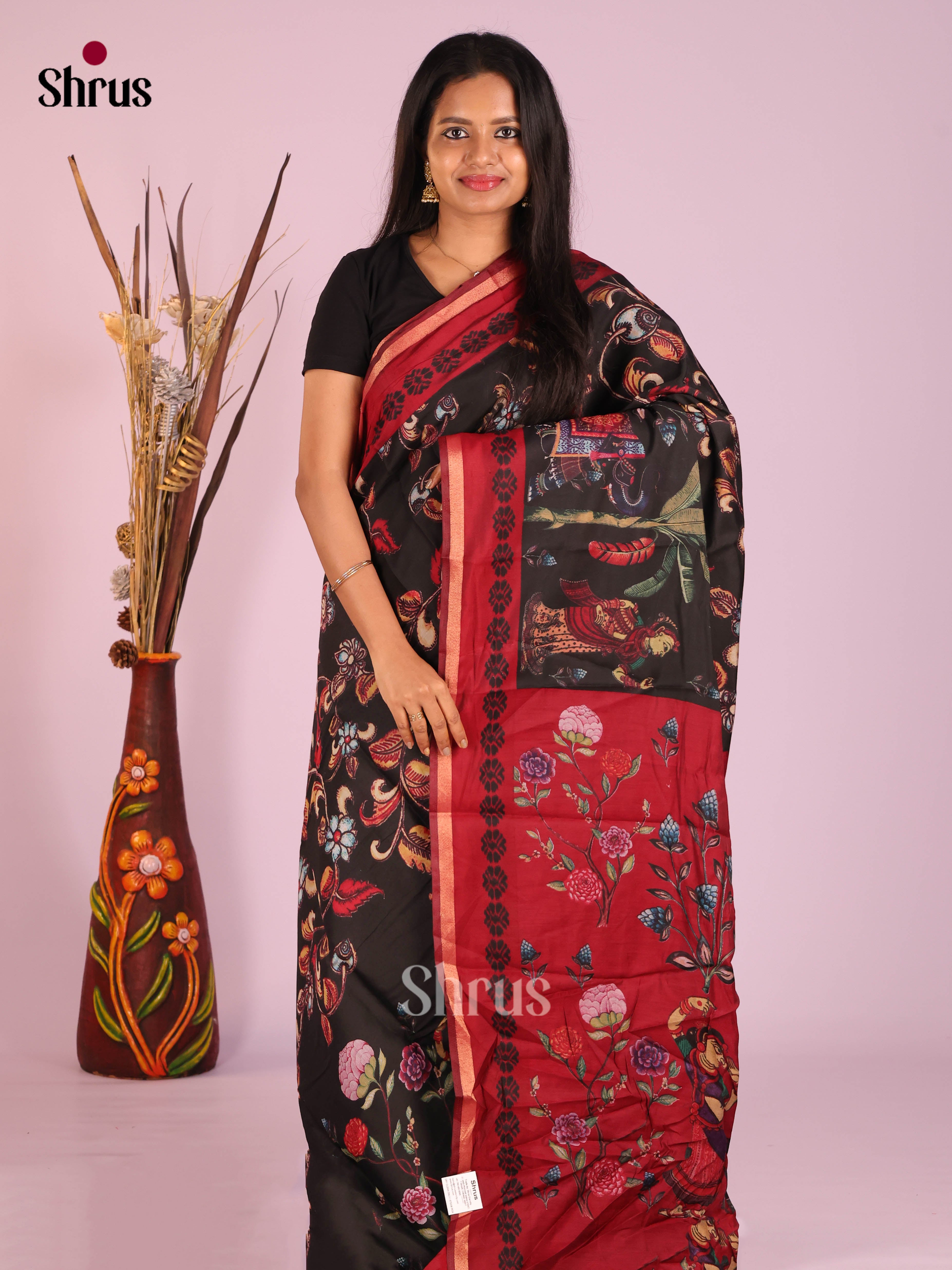 Black & Red - Art Modal Saree