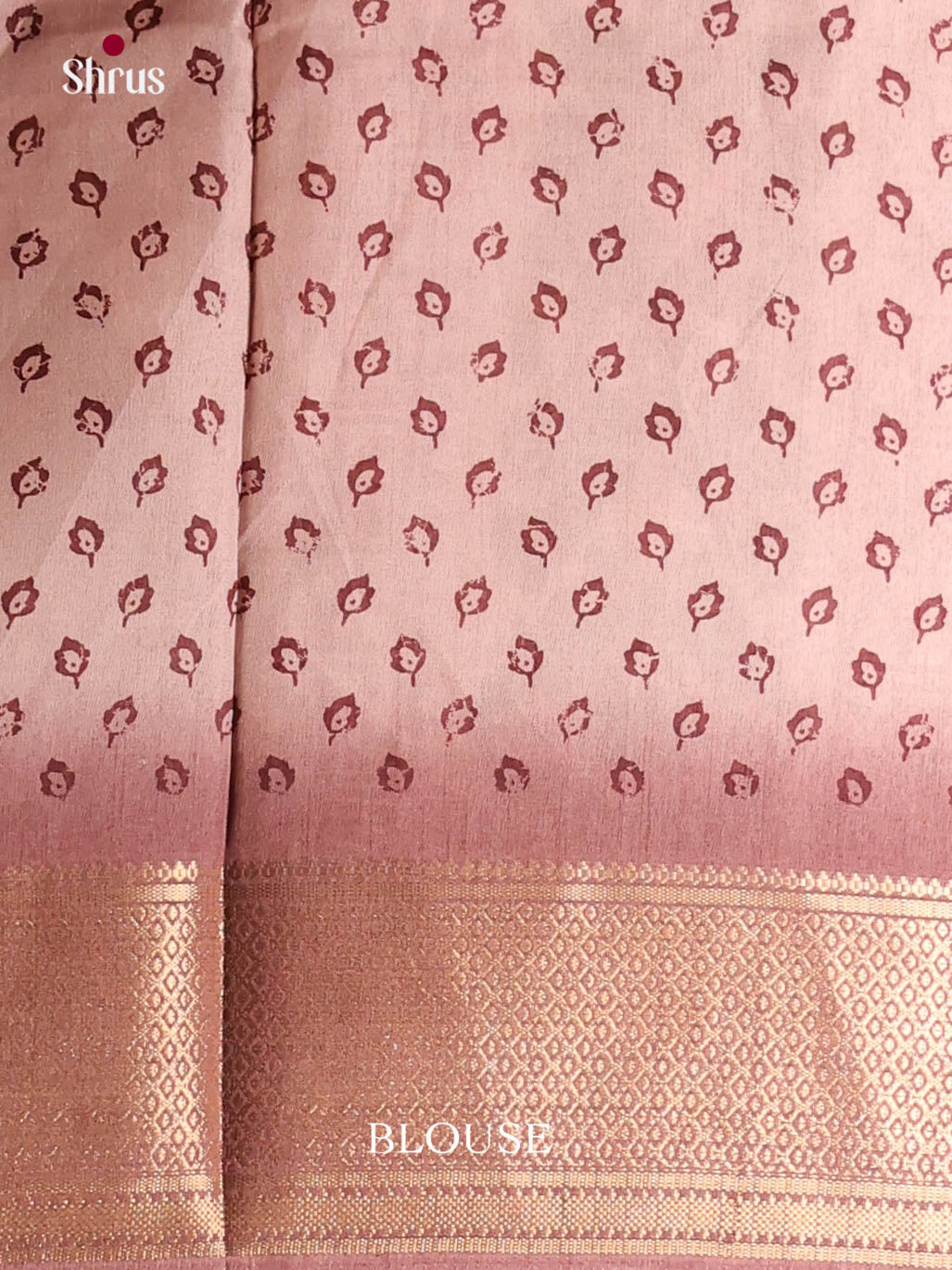 Cream & Brown - Semi Crepe Saree