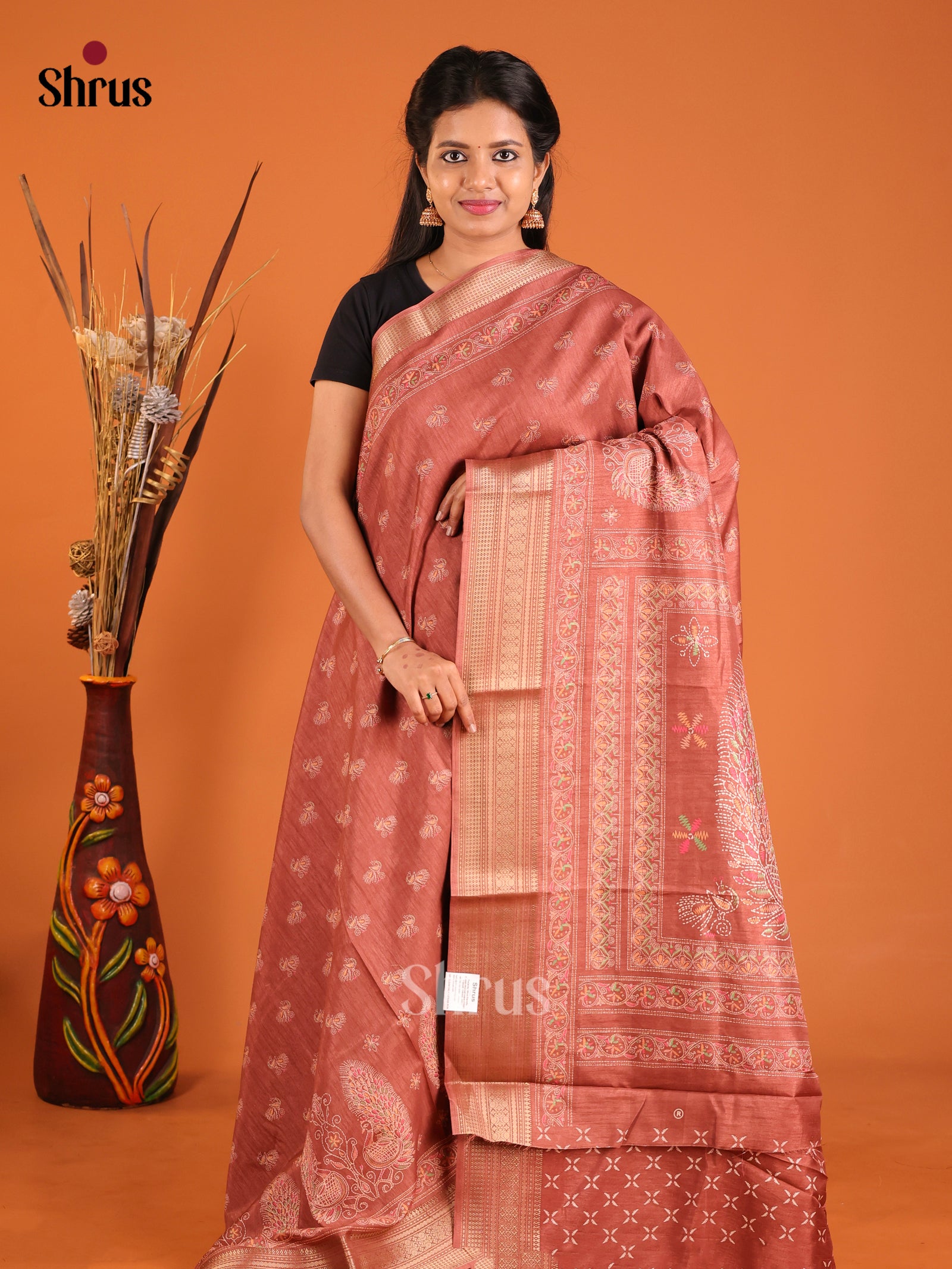 DIS12213 - Semi Crepe Saree - Shop on Shrus.com