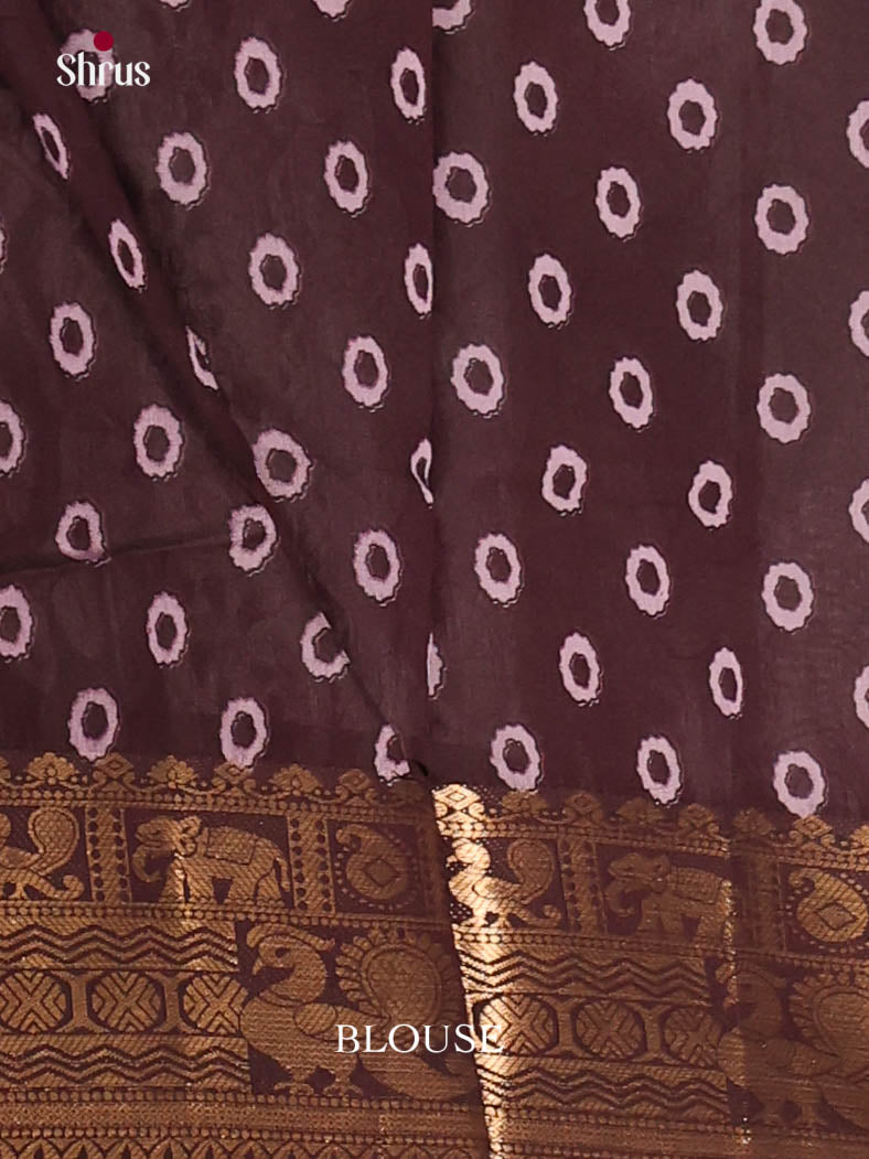 Mild Lavender & Brown- Semi Modal Saree