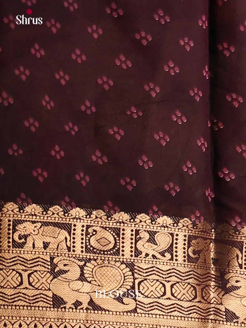 Purple & Brown - Semi Modal Saree