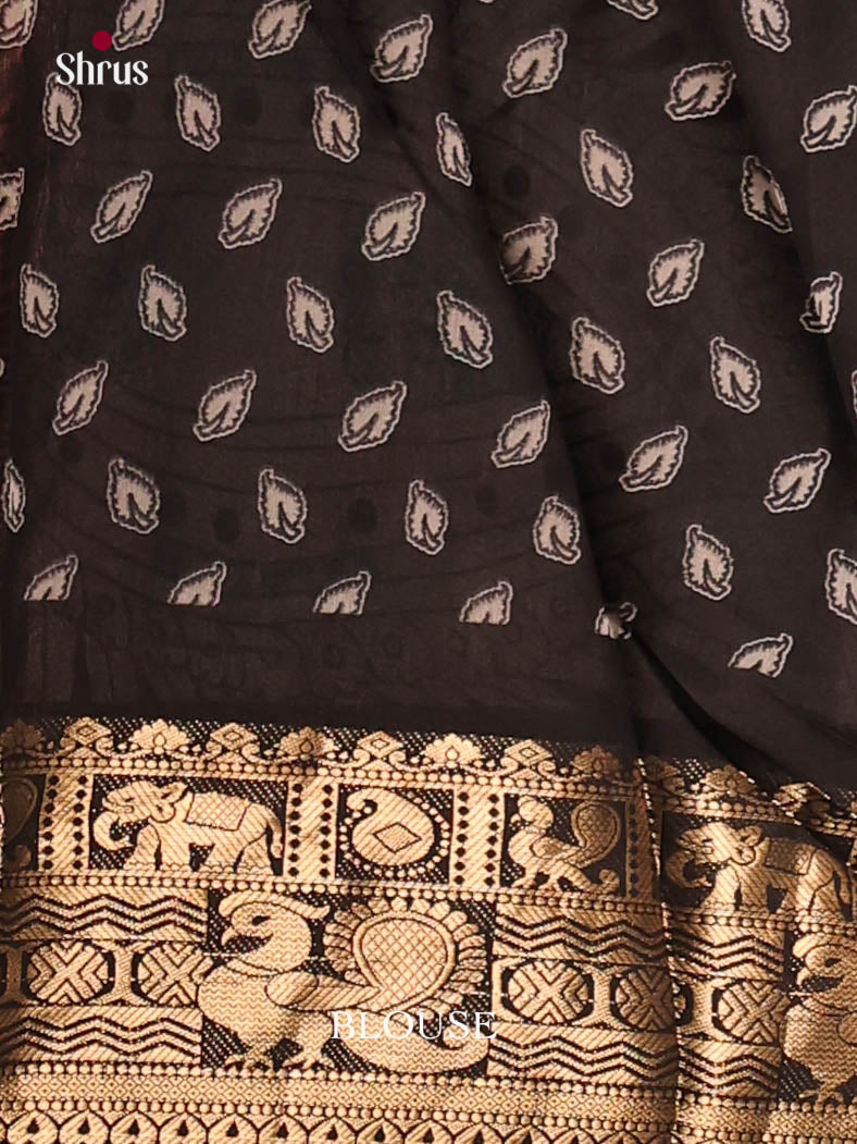 Red & Black - Semi Modal Saree