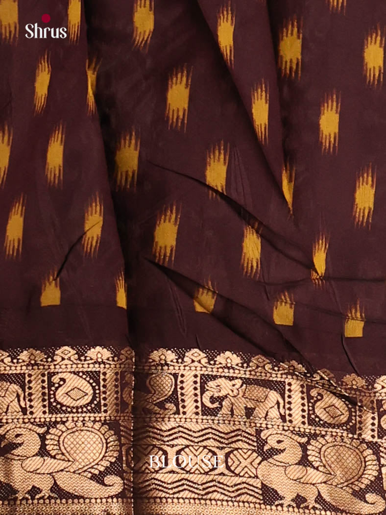 Mustard & Brown - Semi Modal Saree