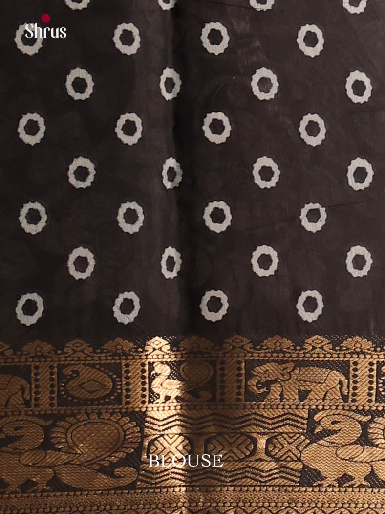 Grey& Black - Semi Modal Saree