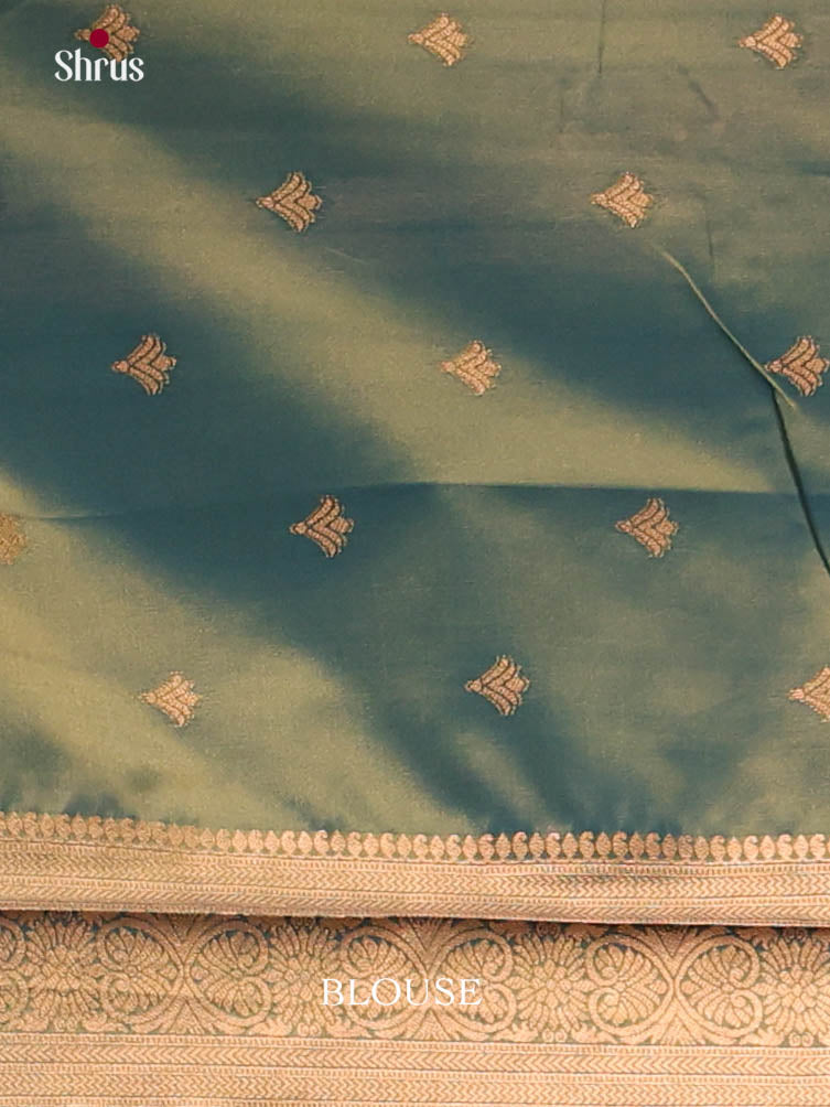 Orange & Green - Semi Softsilk Saree