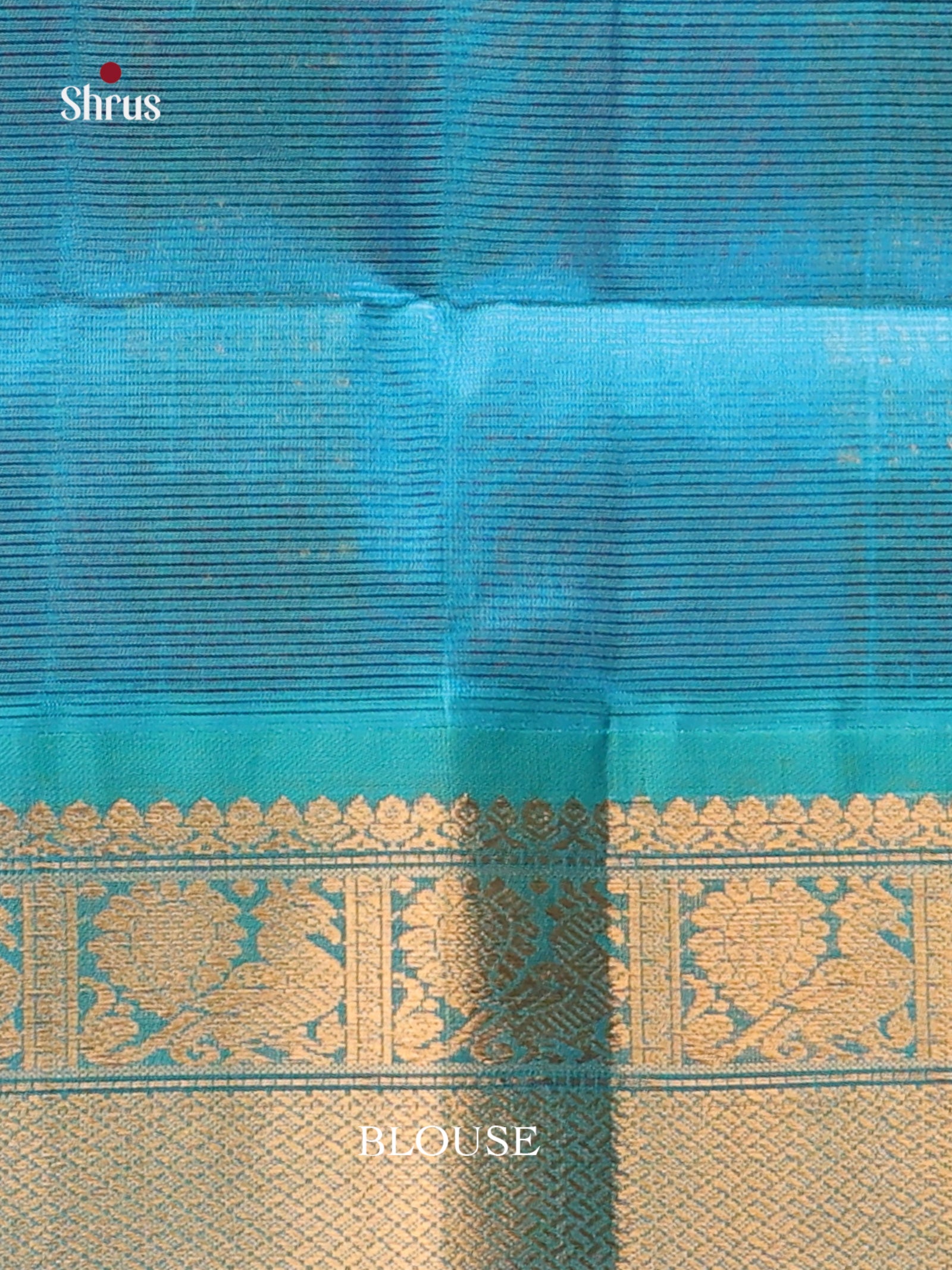 Green & Blue - Silk Cotton Korvai-Medium border Saree
