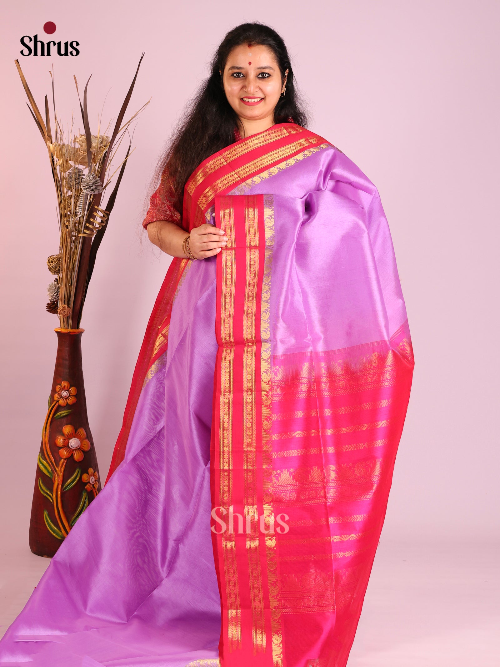 DIS13877 - Korvai-Small border Saree