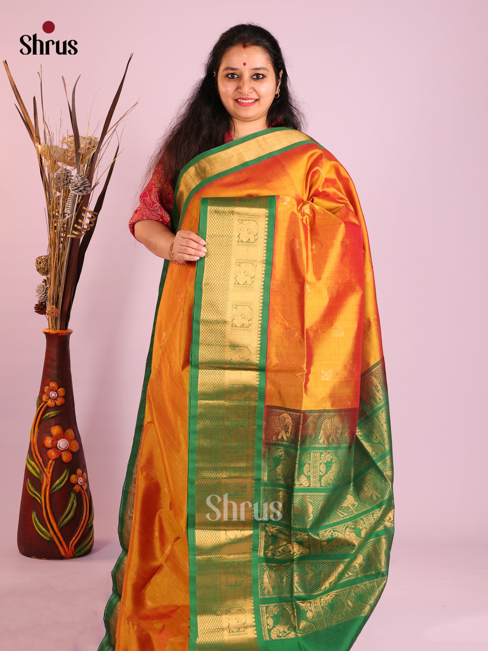 DIS13893 - Korvai-Medium border Saree - Shop on Shrus.com