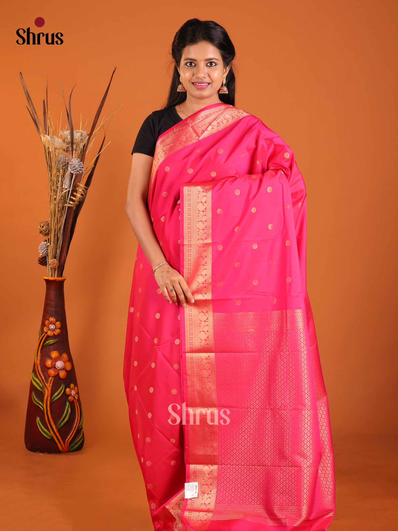 DIS13981 - Semi Kanchipuram Saree - Shop on Shrus.com