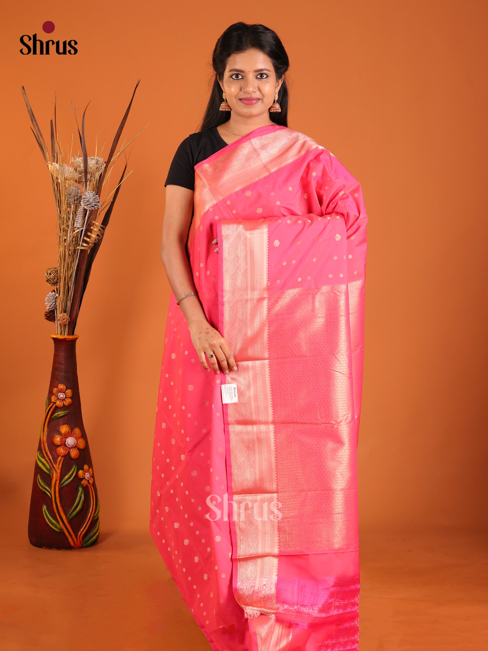 Pink - Semi Kanchipuram Saree