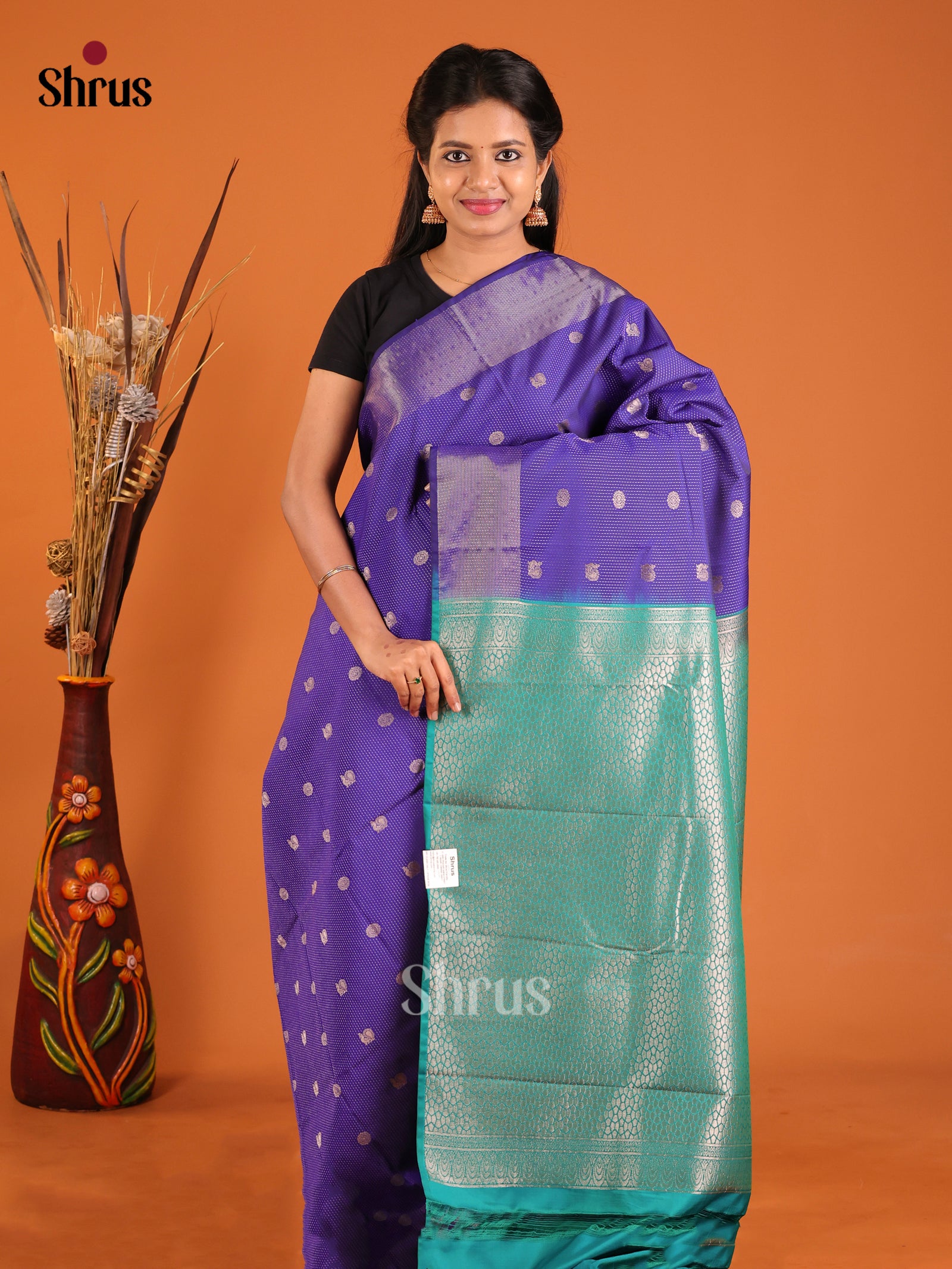 Blue & Green - Semi Kanchipuram Saree