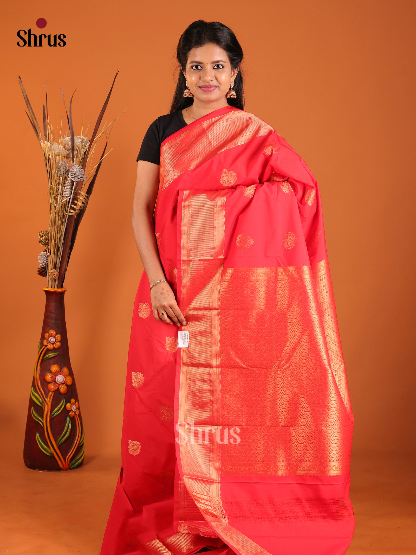 Red- Semi Kanchipuram Saree
