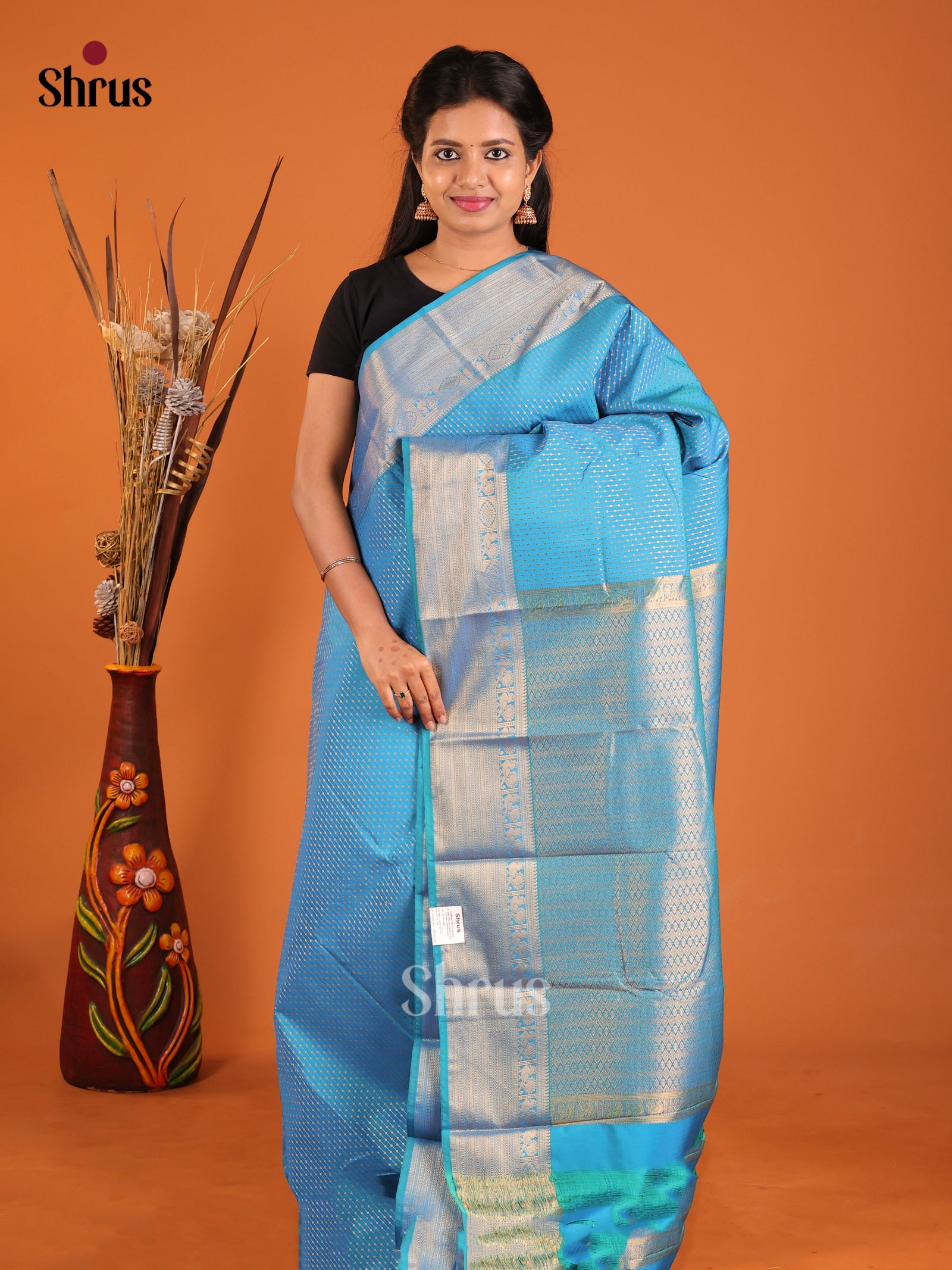 Blue - Semi Kanchipuram Saree