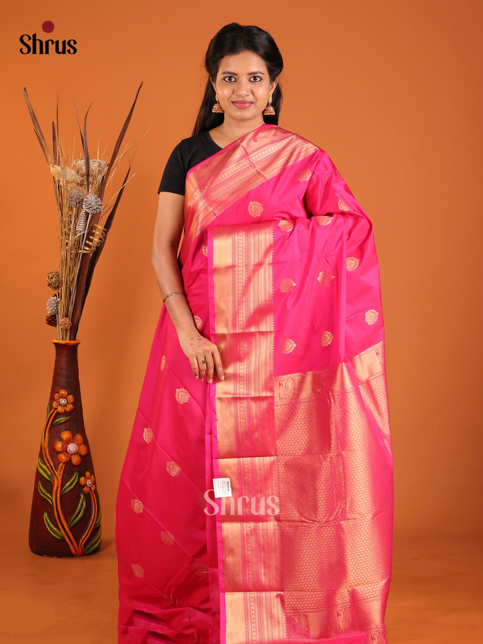 Pink - Semi Kanchipuram Saree
