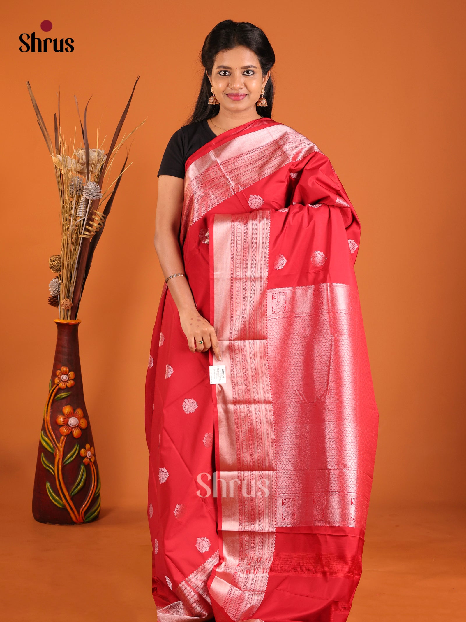 Red - Semi Kanchipuram Saree