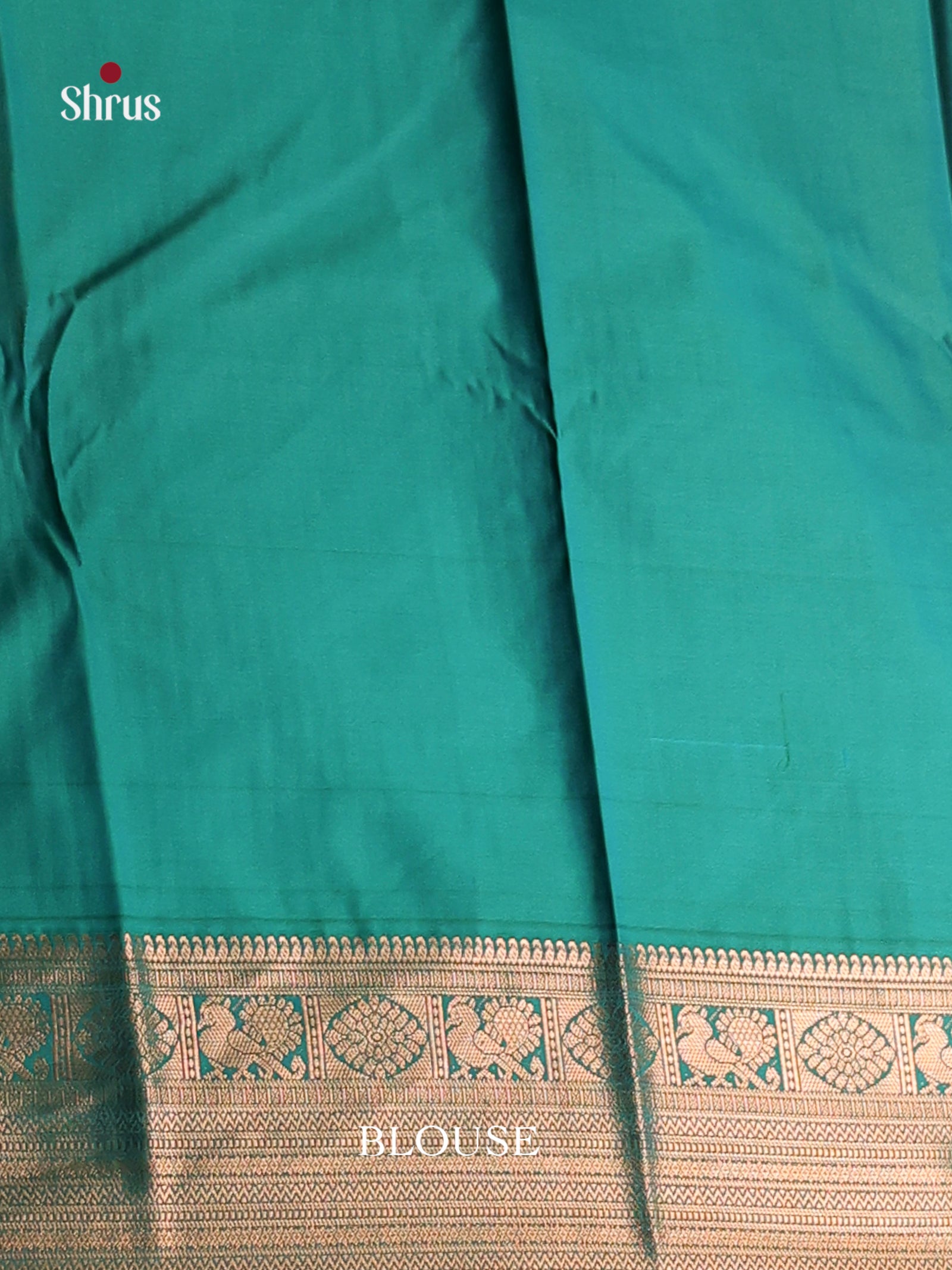 Orangish Pink & Green - Semi Kanchipuram Saree - Shop on Shrus.com