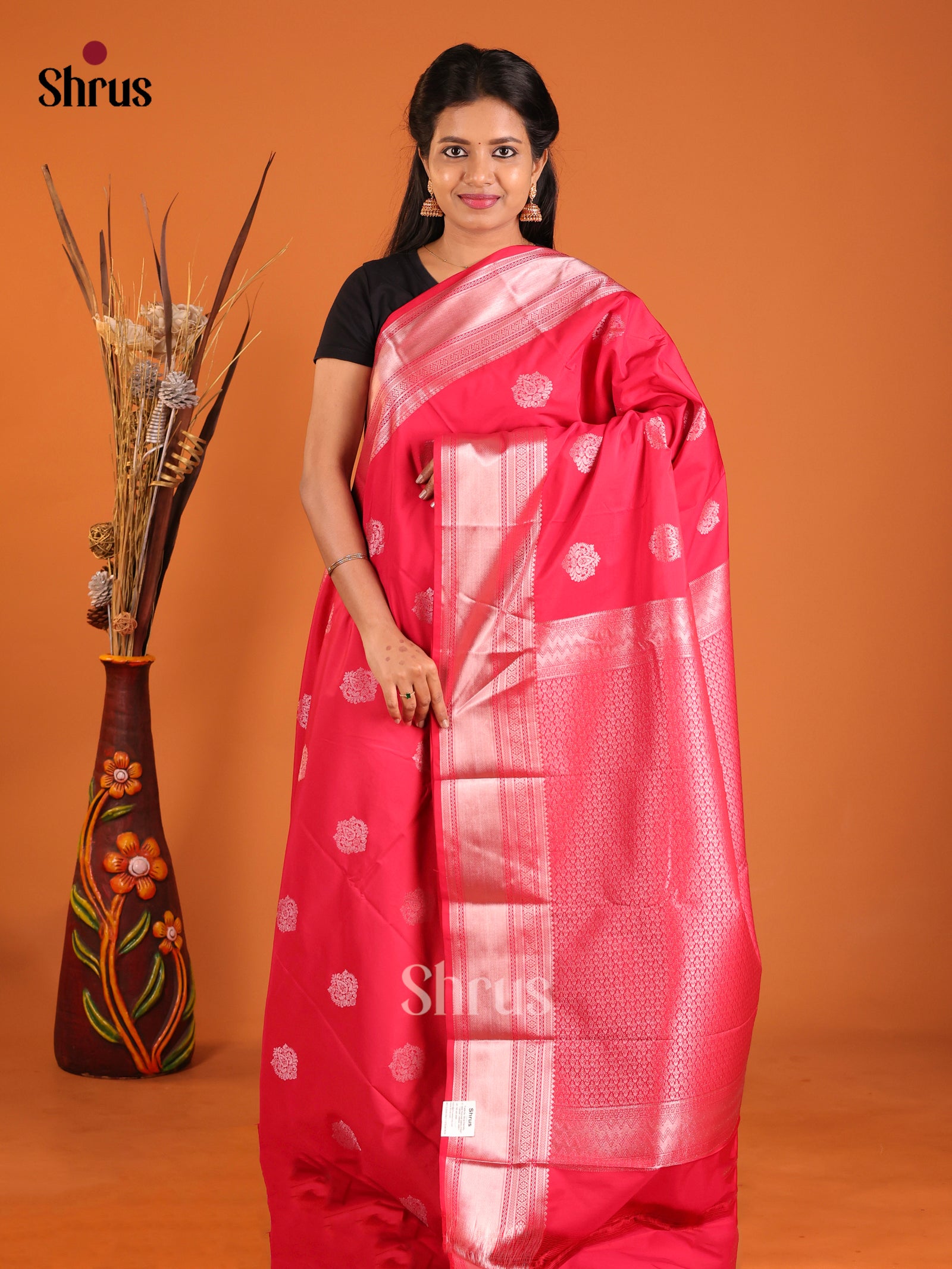 Red - Semi Kanchipuram Saree