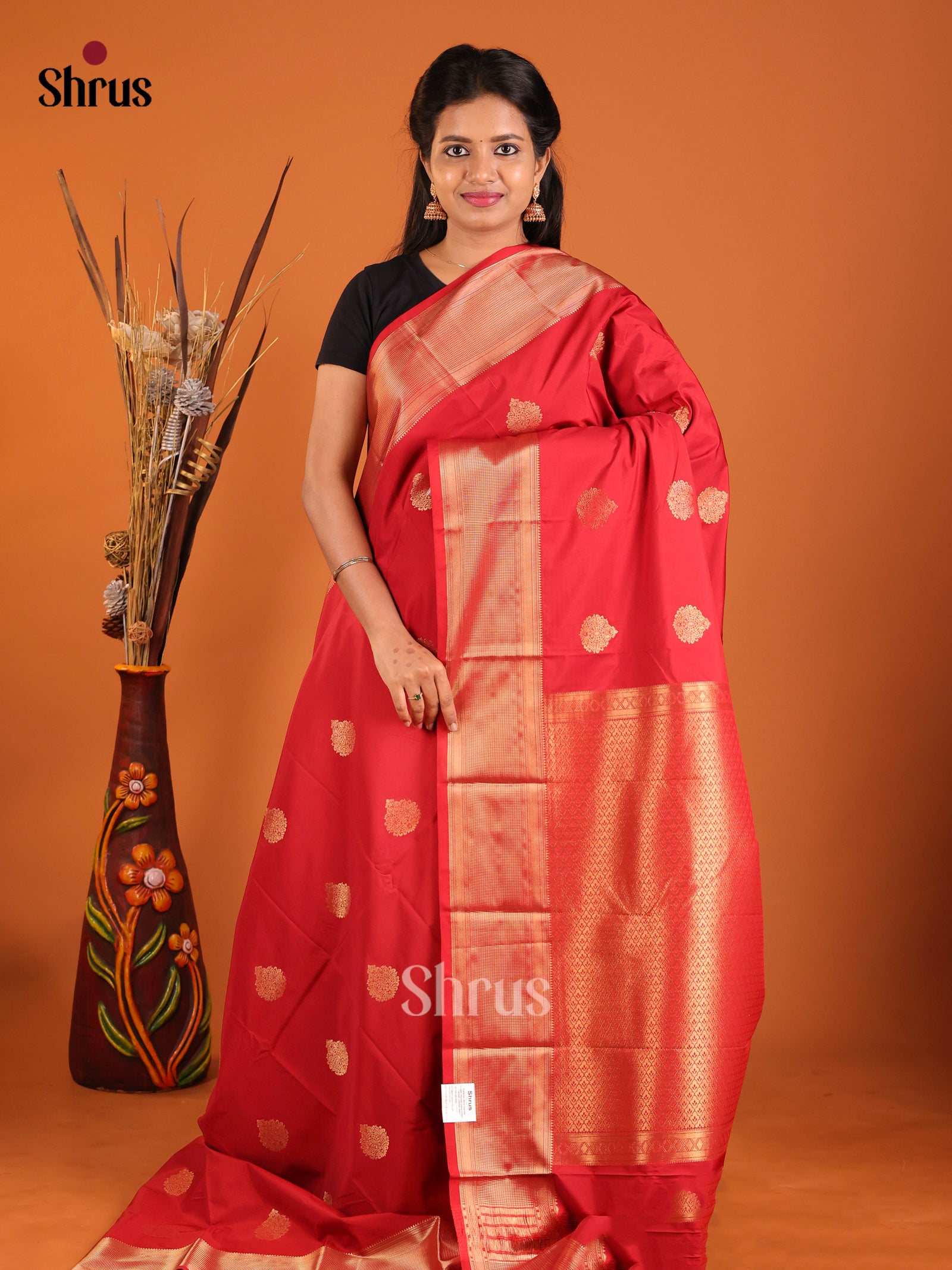 Red- Semi Kanchipuram Saree