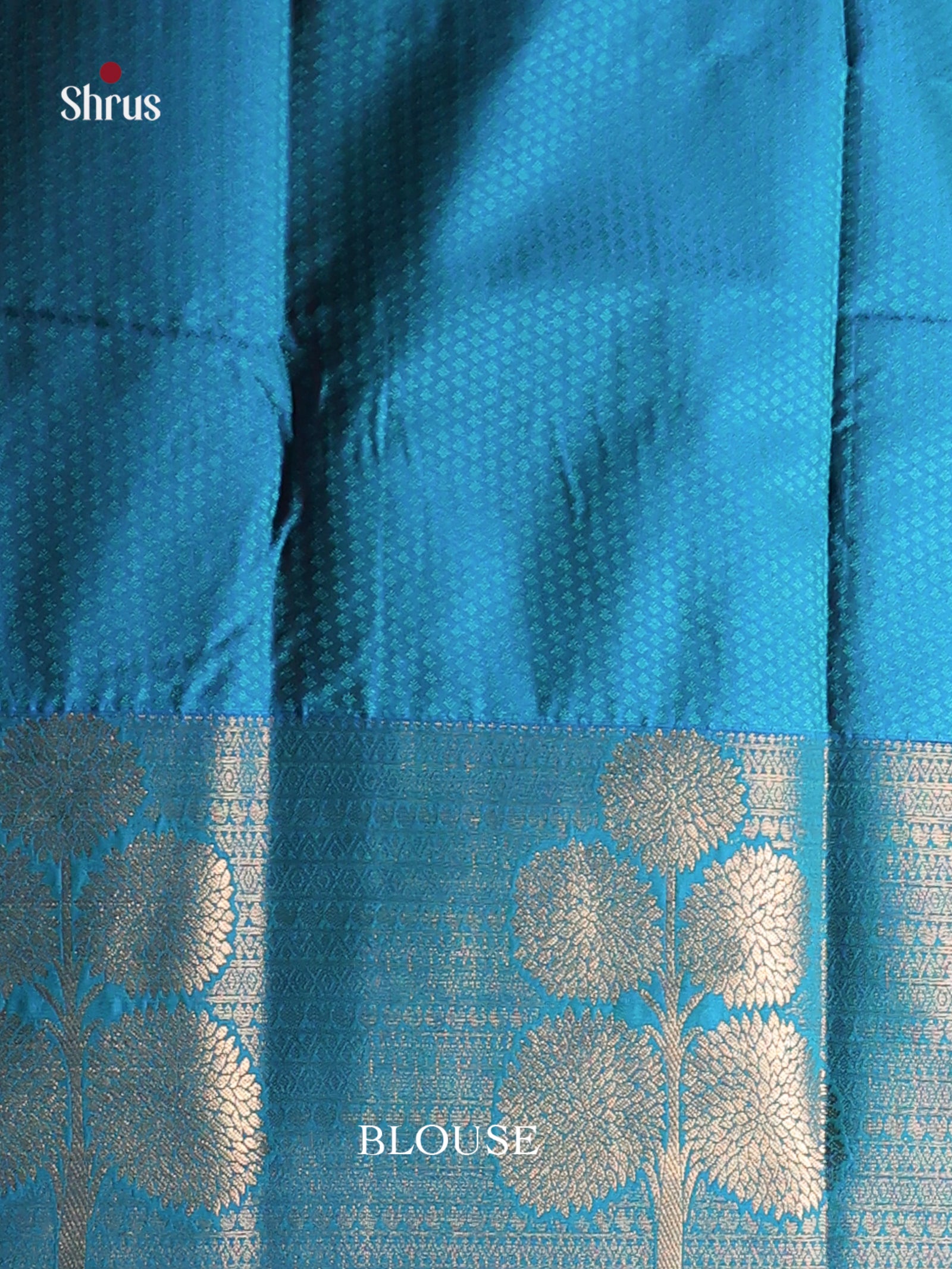 Orange & Blue - Semi Kanchipuram Saree - Shop on Shrus.com