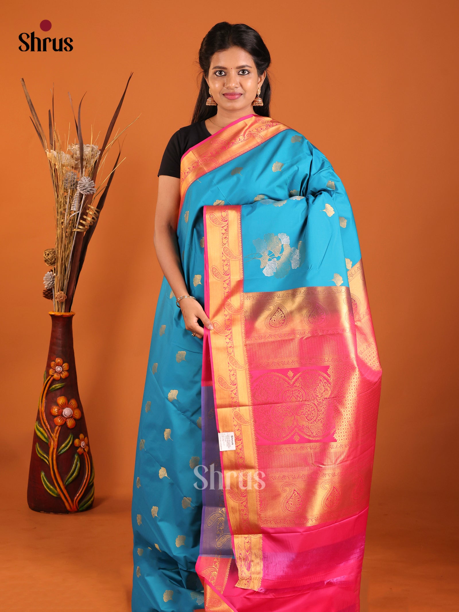 Blue & Purple- Semi Kanchipuram Saree