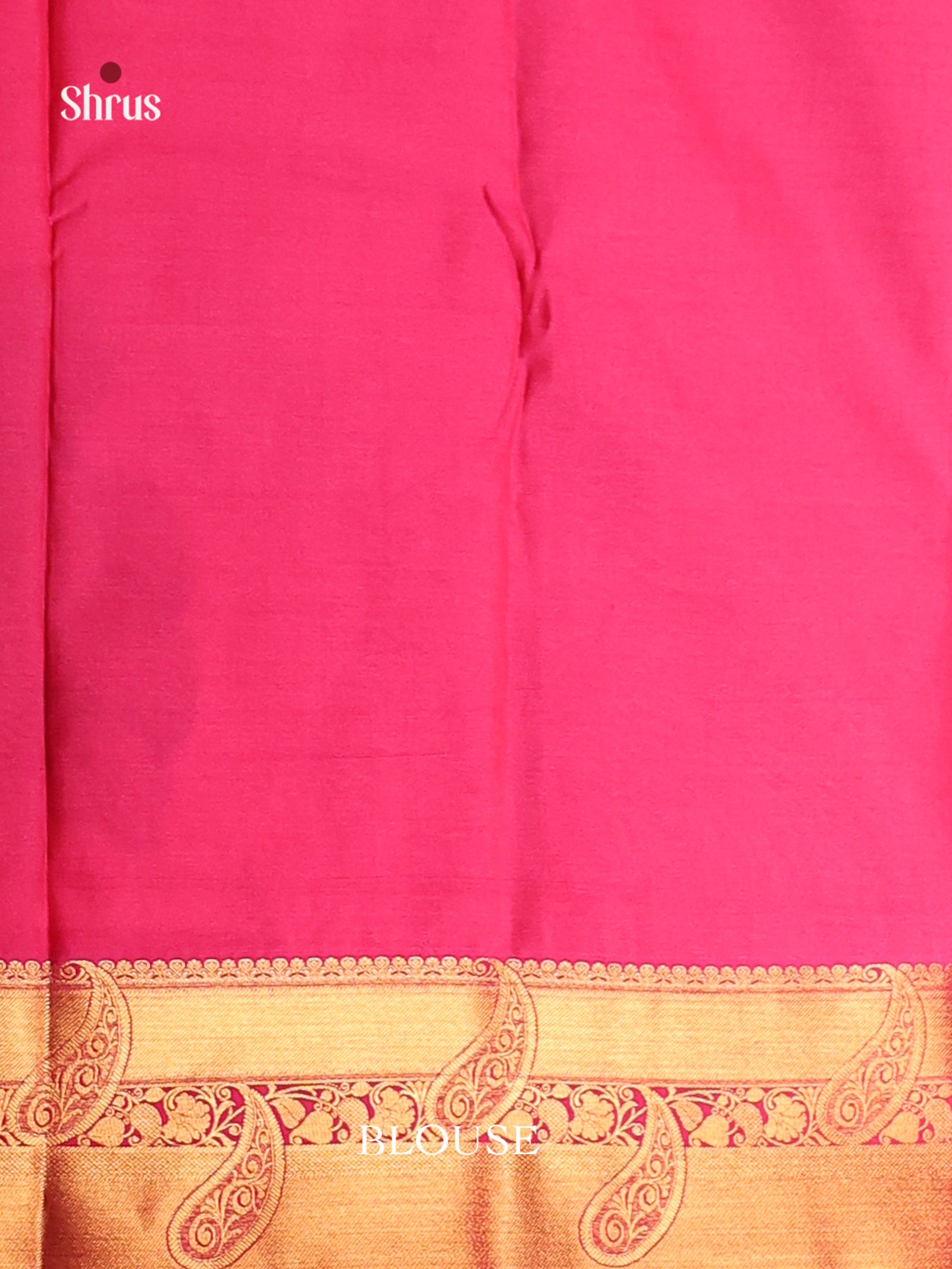 Cream & Pink- Semi Kanchipuram Saree - Shop on Shrus.com