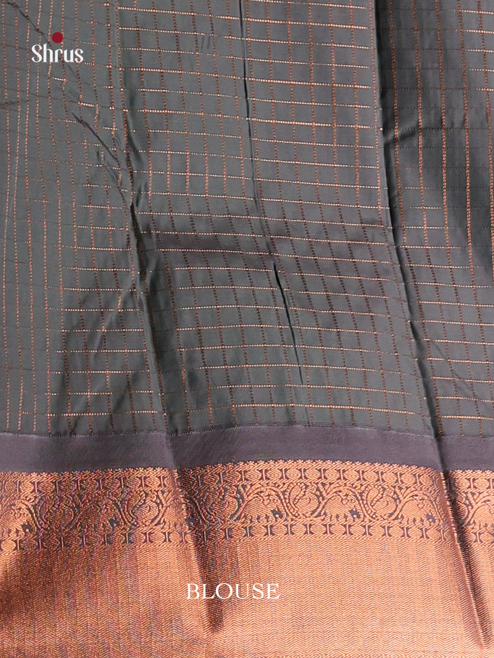 Green & Grey - Semi Kanchipuram Saree - Shop on Shrus.com