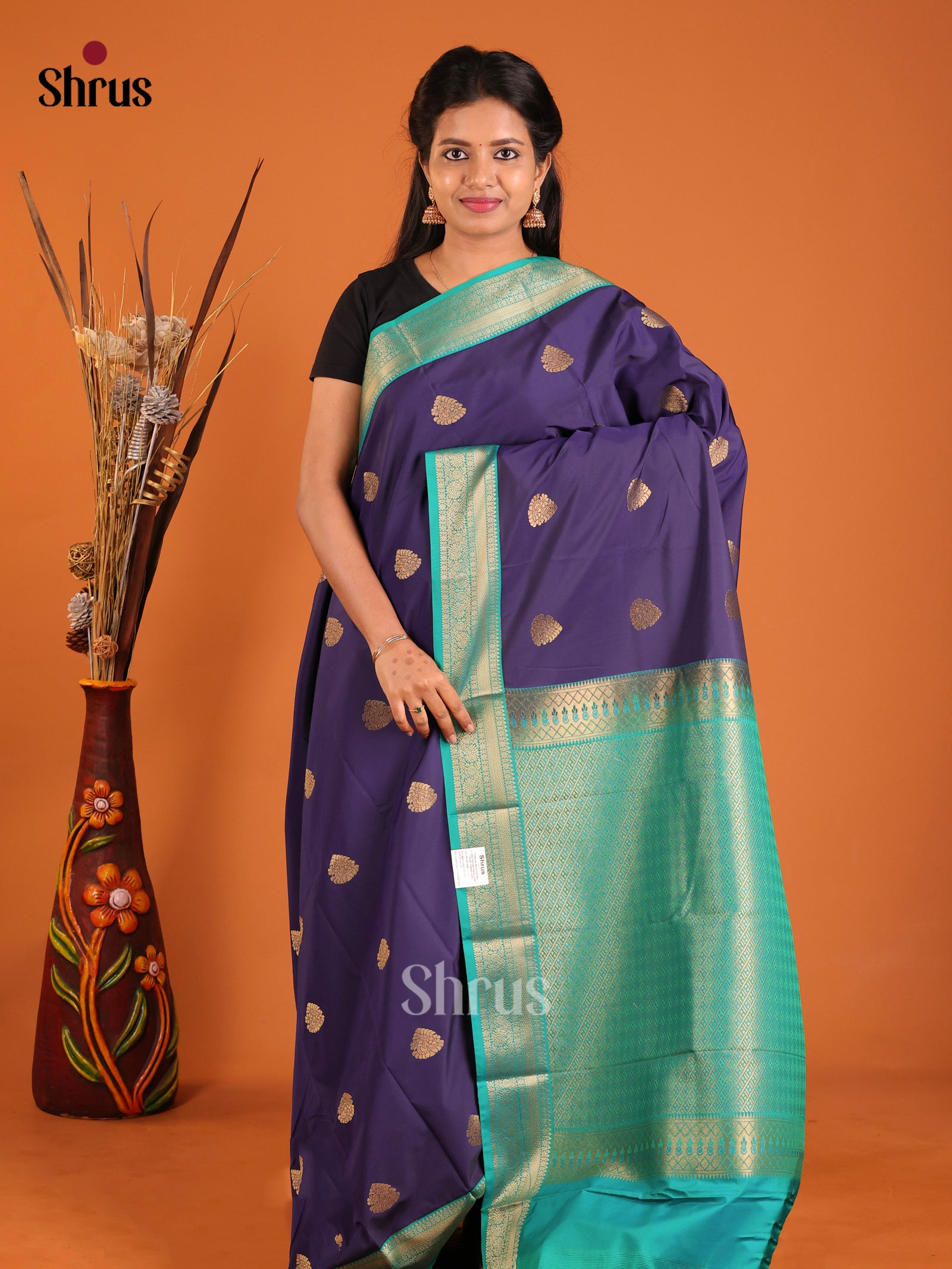 Blue & Green - Semi Kanchipuram Saree