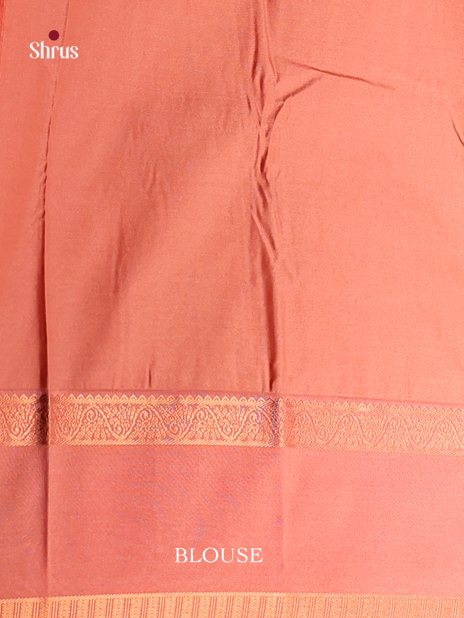 Red & Orange - Semi Kanchipuram Saree - Shop on Shrus.com