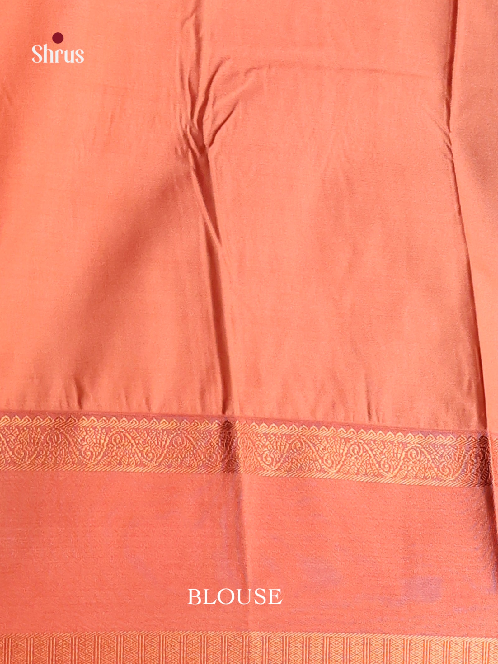 Orange - Semi Kanchipuram Saree - Shop on Shrus.com