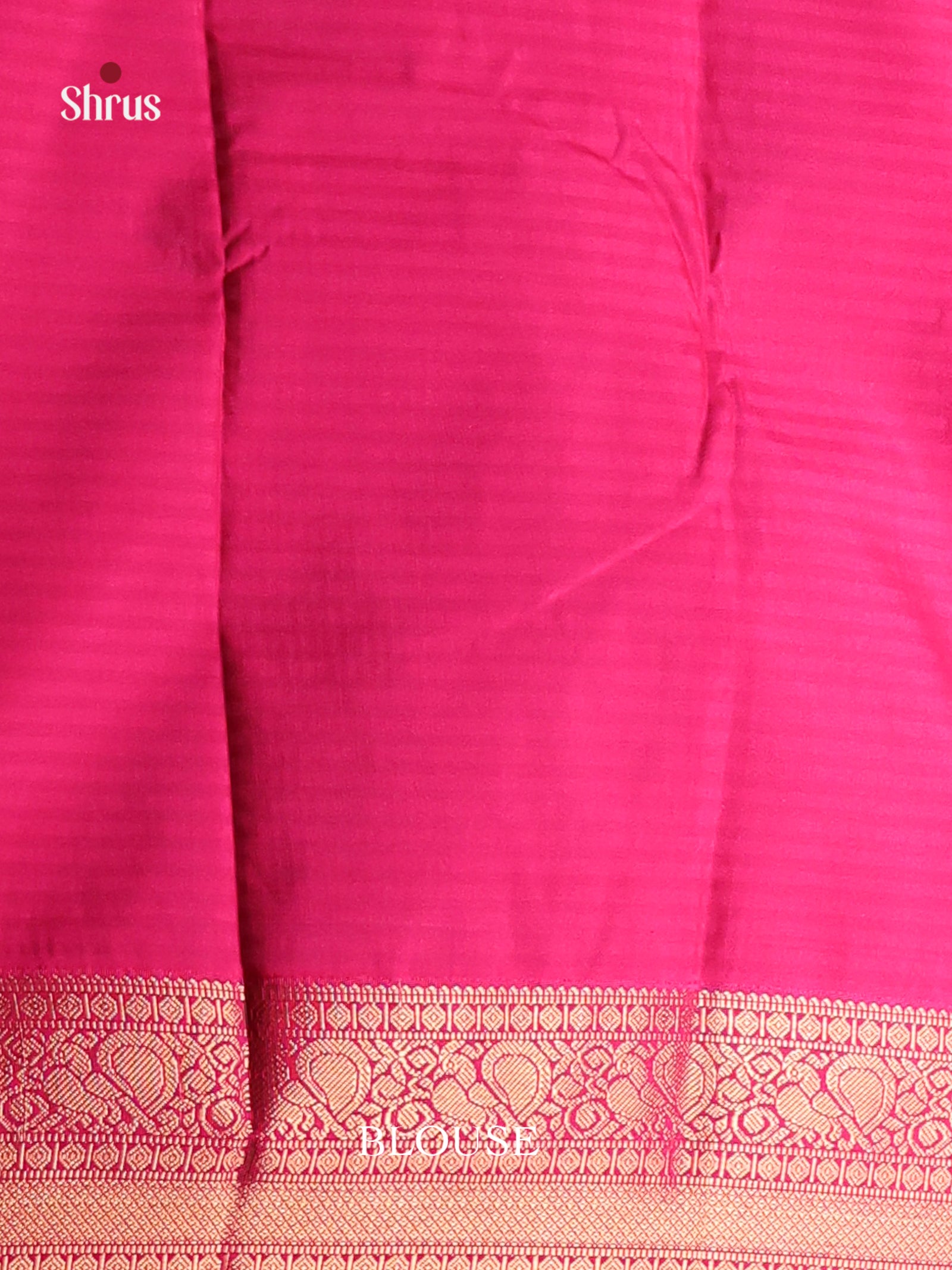Pastel Blue & Pink - Semi Kanchipuram Saree - Shop on Shrus.com