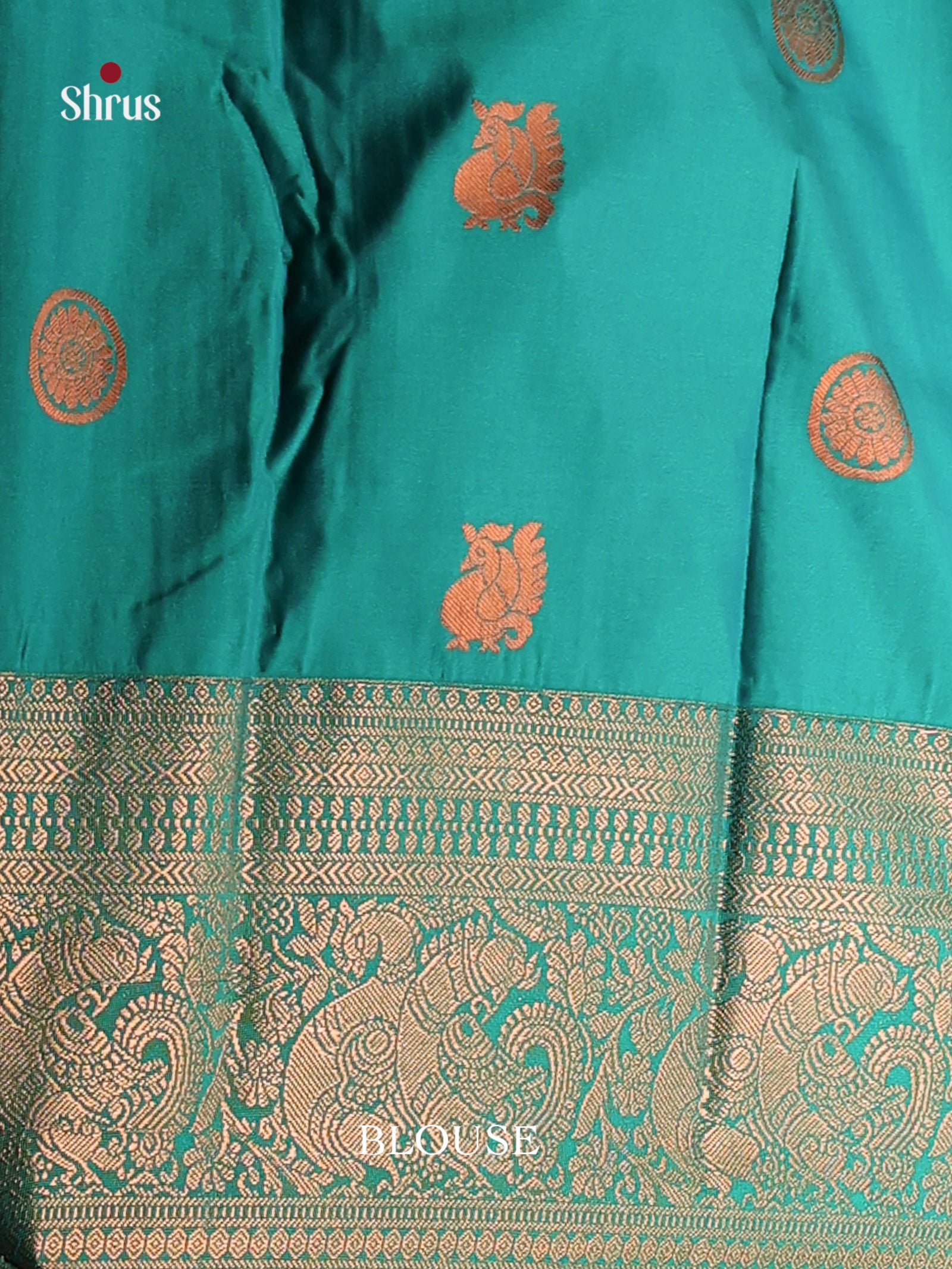Brown & Green - Semi Kanchipuram Saree