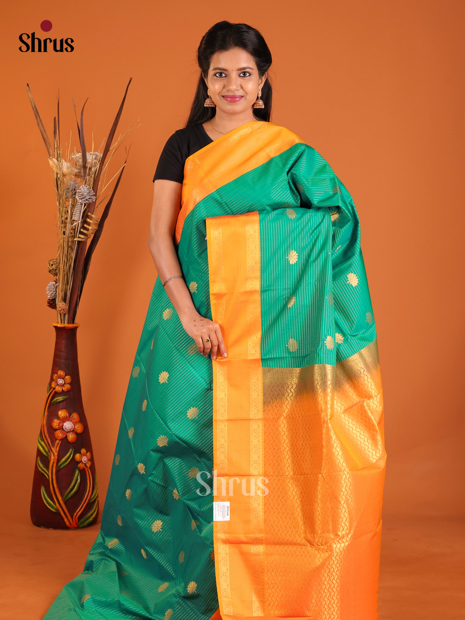 DIS14420 - Semi Kanchipuram Saree - Shop on Shrus.com