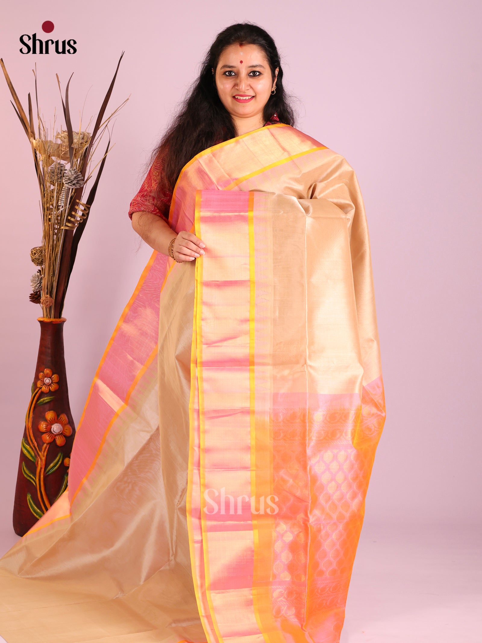 DIS14485 - Temple-border Saree