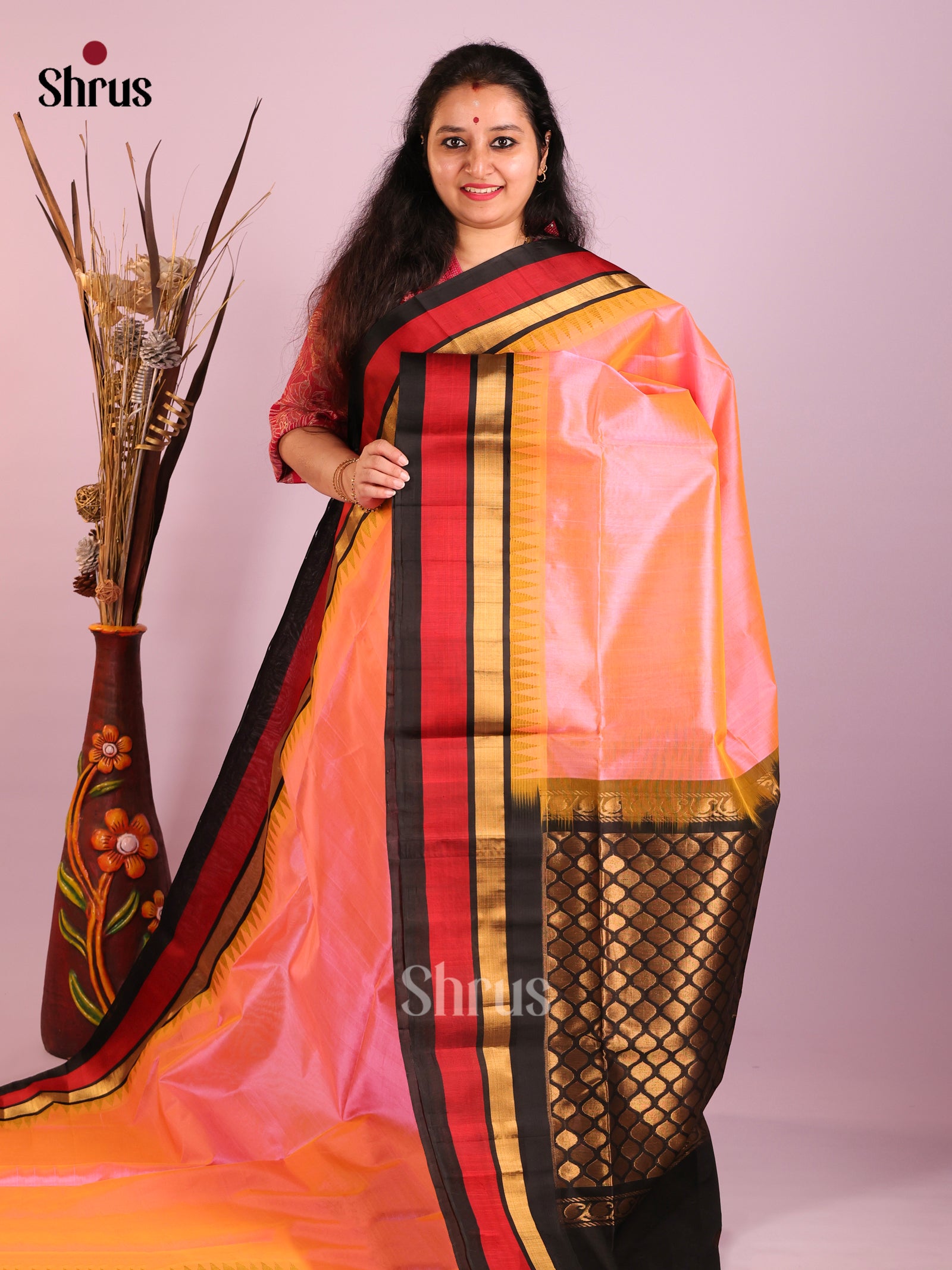 DIS14486 - Temple-border Saree