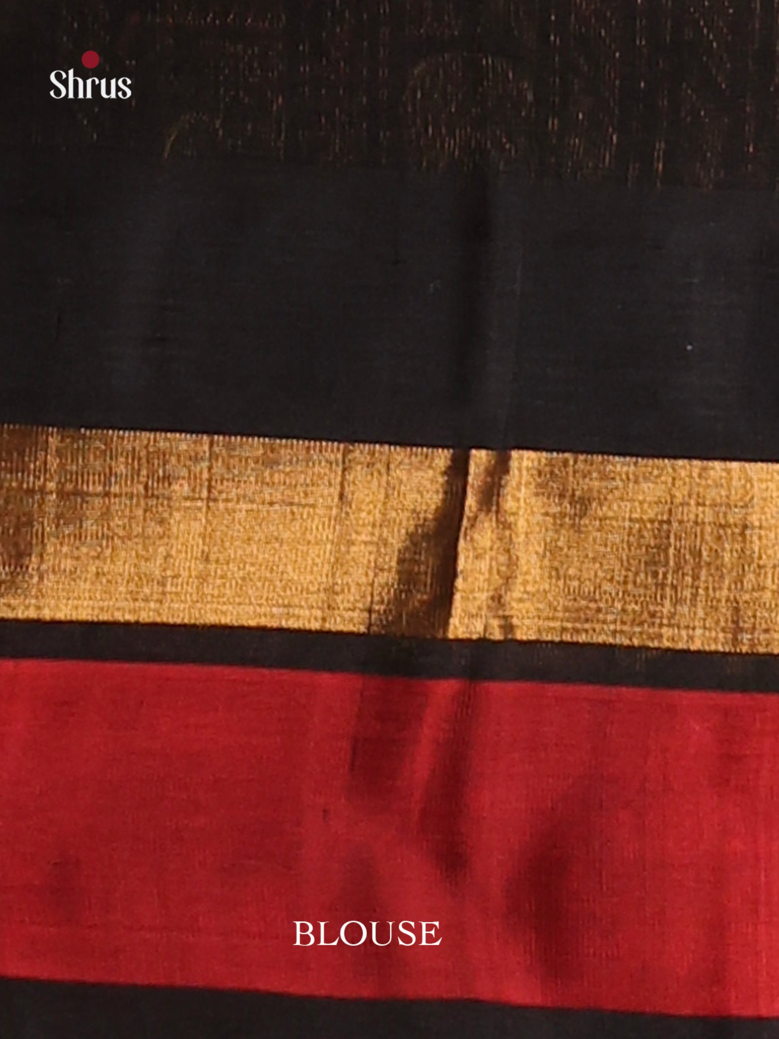 Orange Black Temple border Saree 1