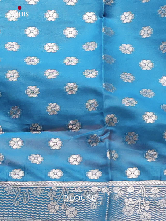 Blue - Semi Softsilk Saree