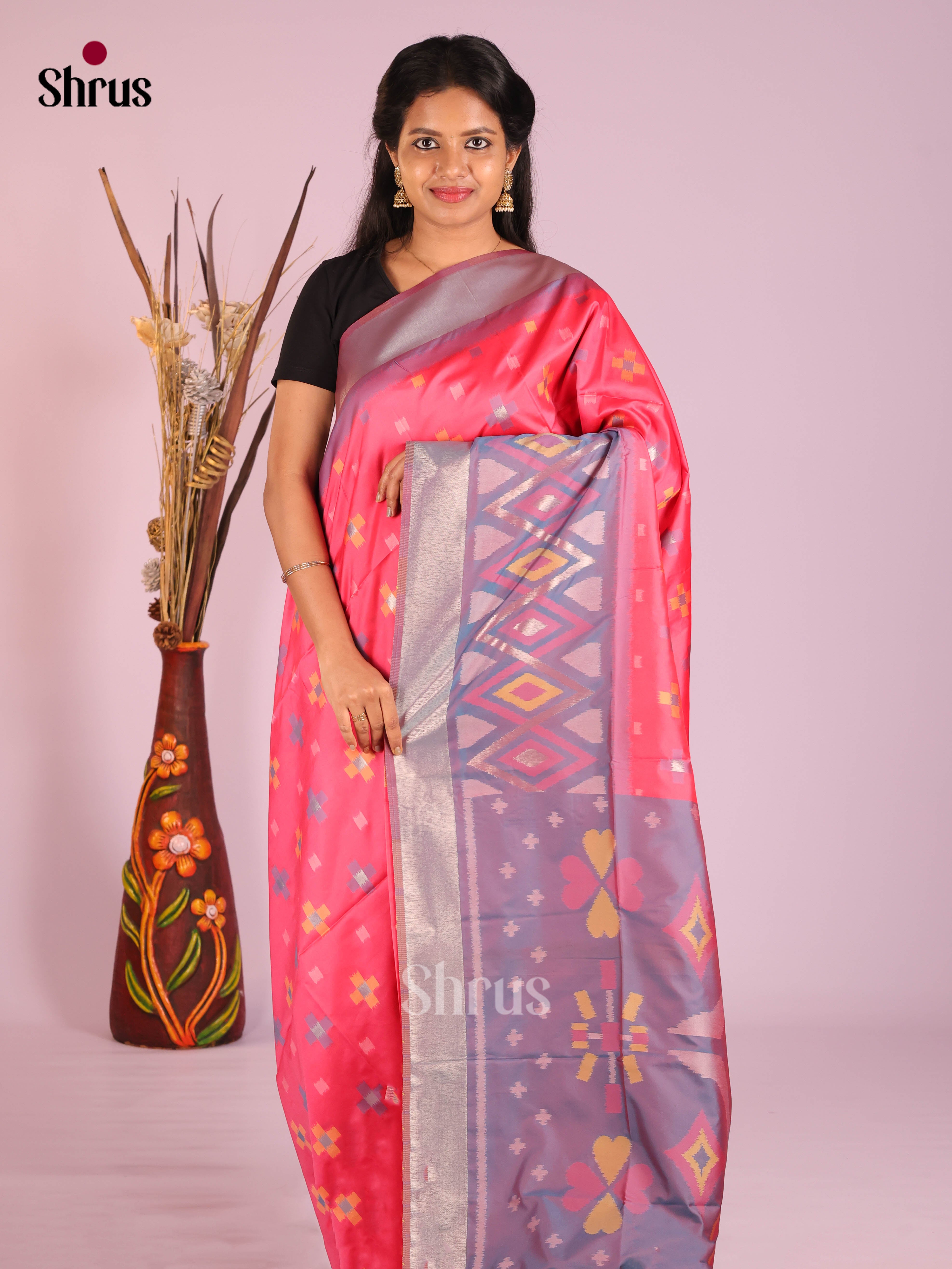 DIS15142 - Semi Softsilk Saree - Shop on Shrus.com