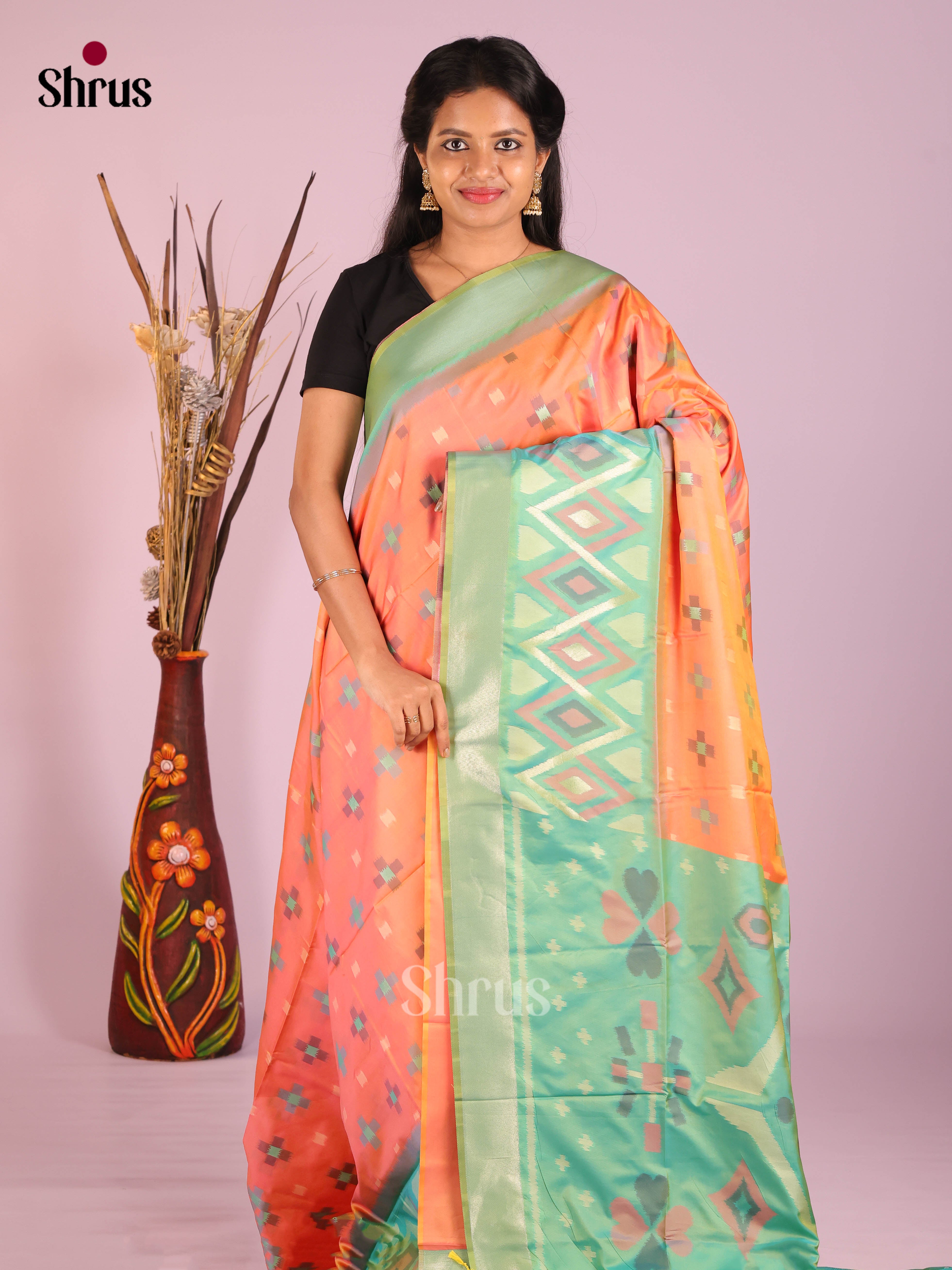 DIS15144 - Semi Softsilk Saree - Shop on Shrus.com